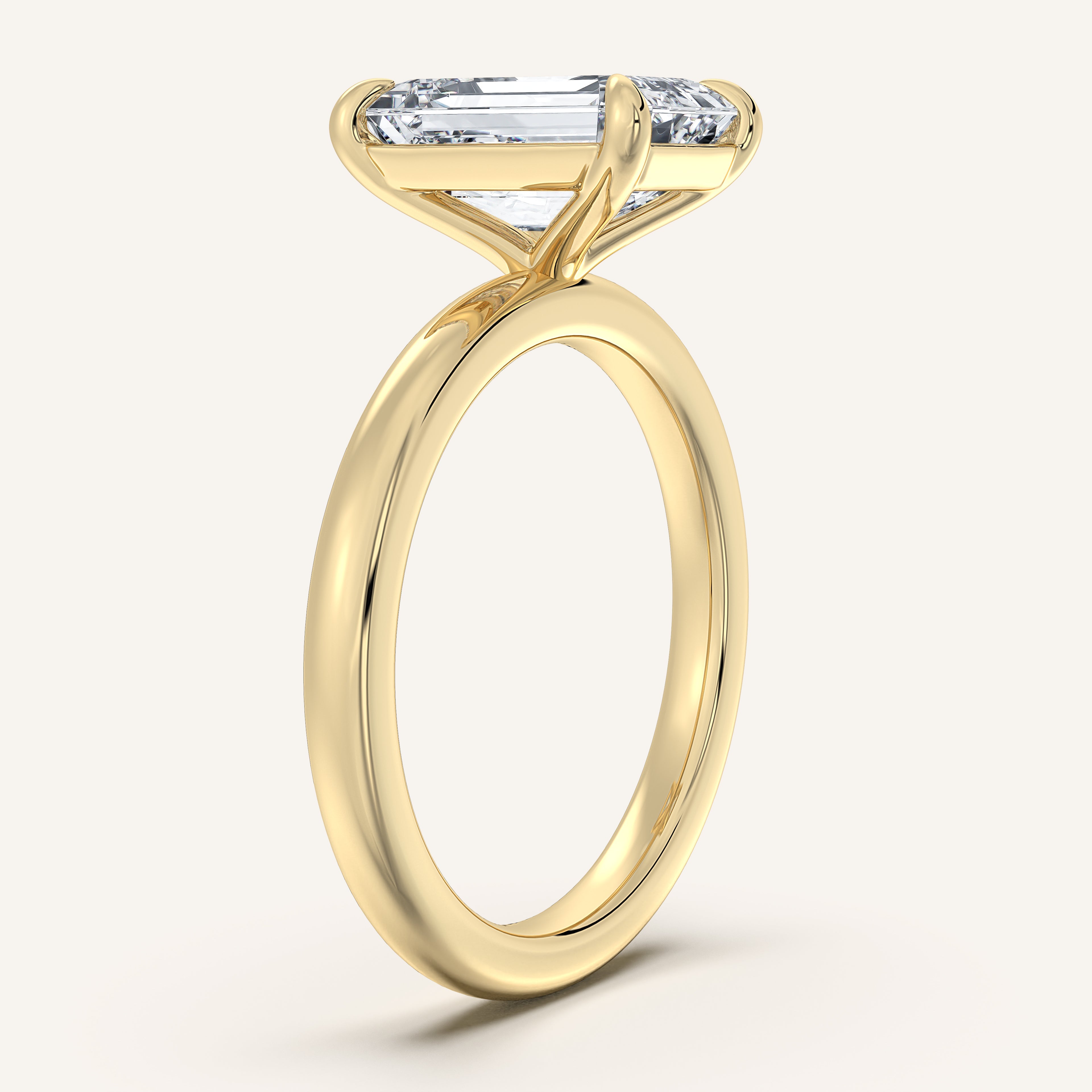 shape: Emerald | metal: Yellow Gold | view: 2