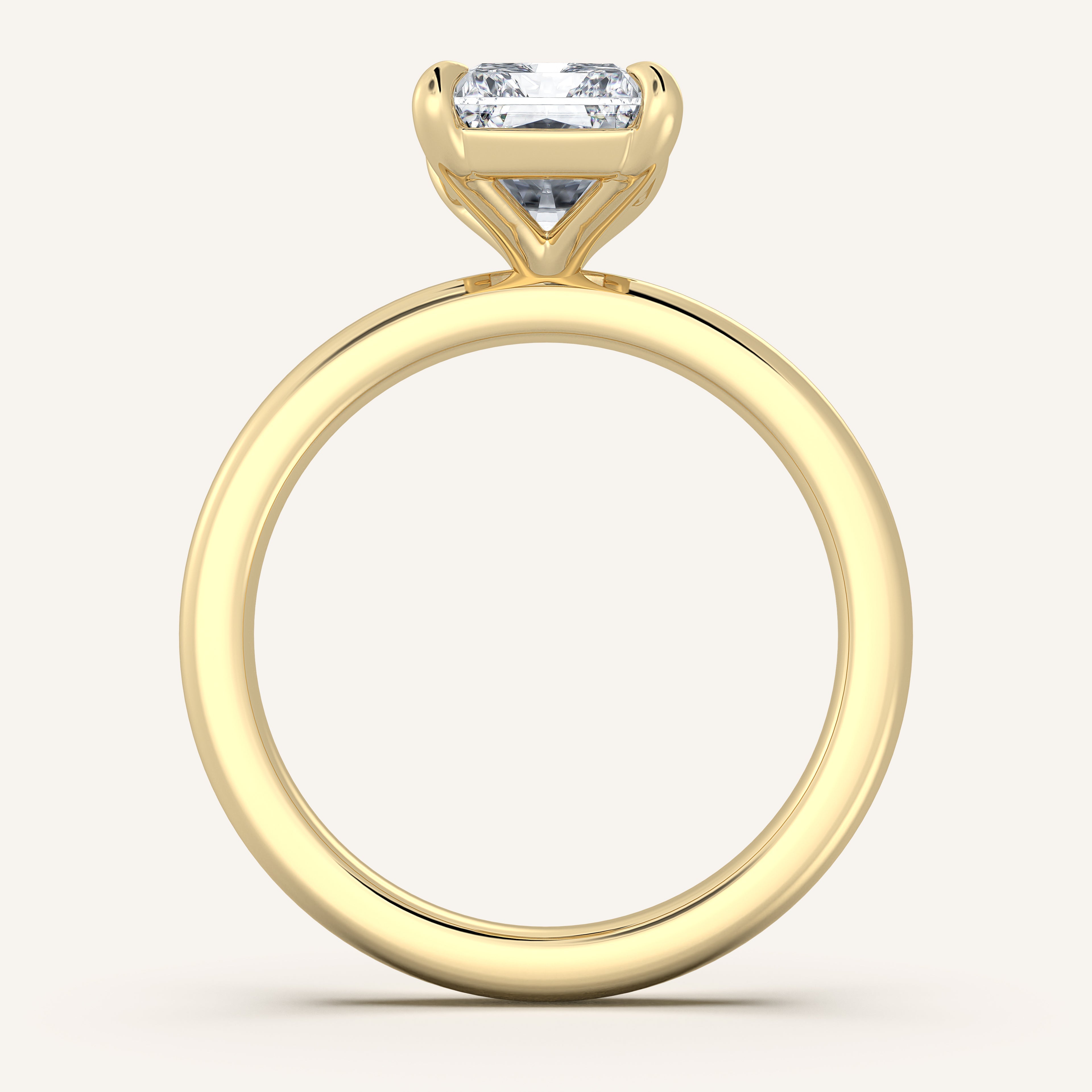 shape: Radiant | metal: Yellow Gold | view: 3