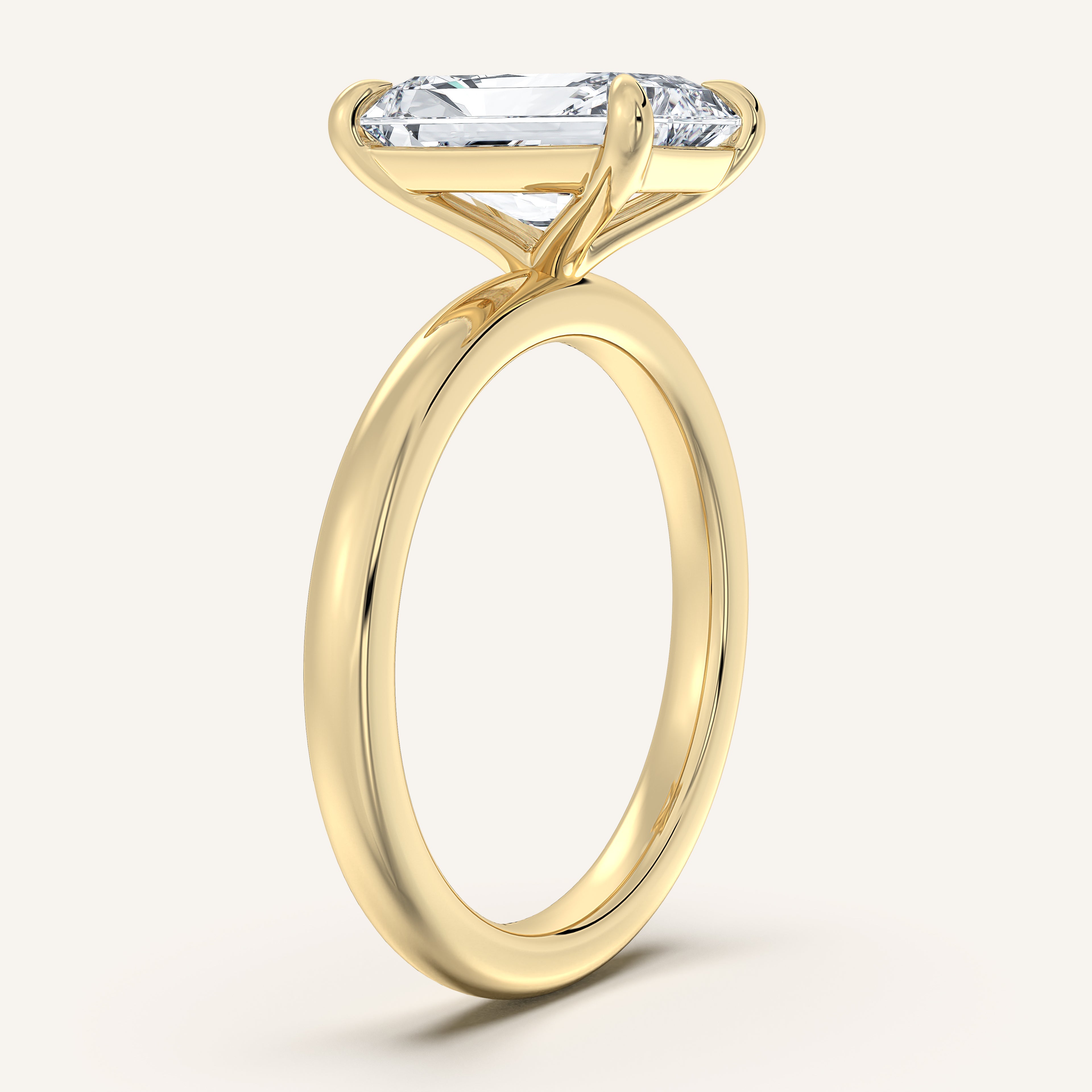 shape: Radiant | metal: Yellow Gold | view: 2