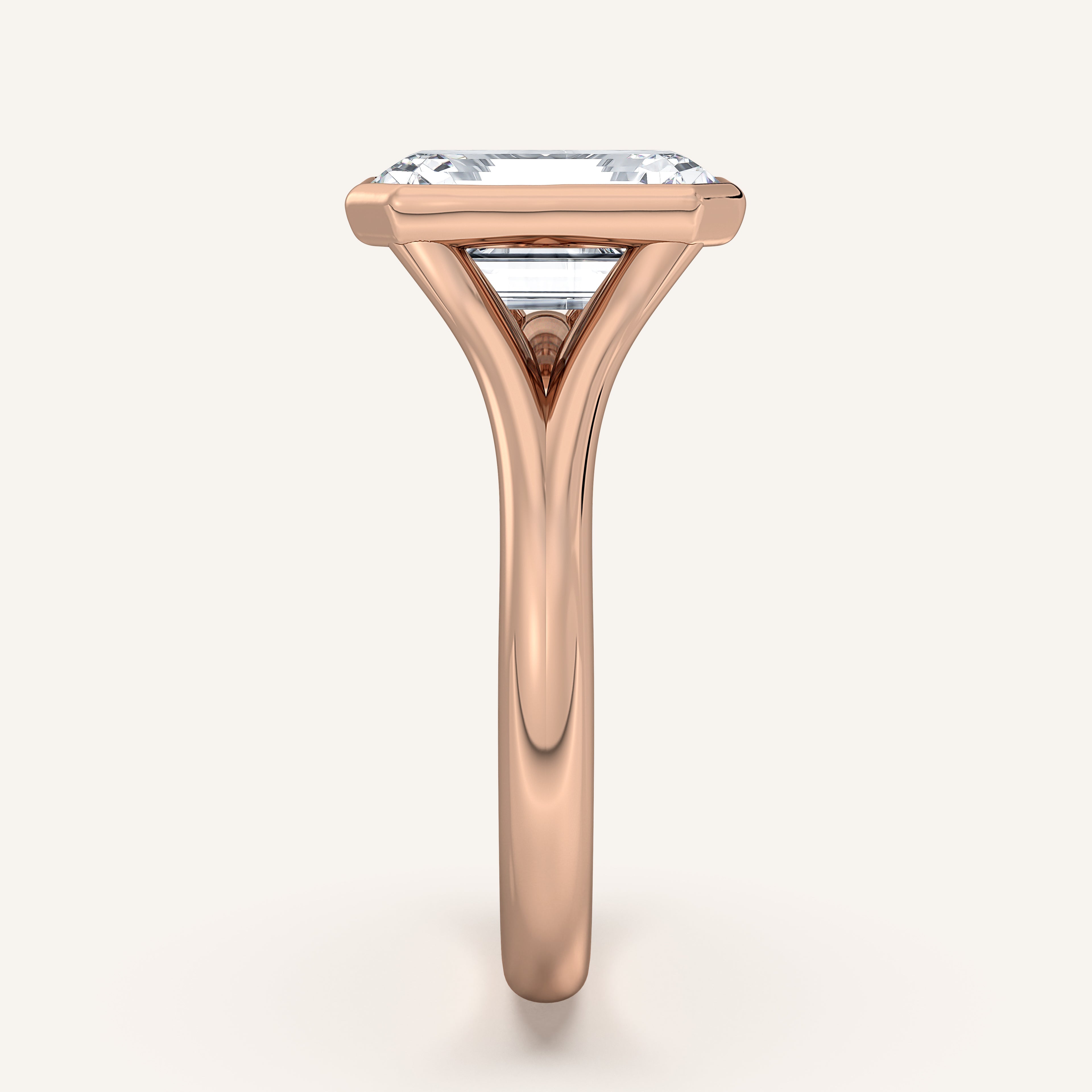 shape: Emerald | metal: Rose Gold | view: 4