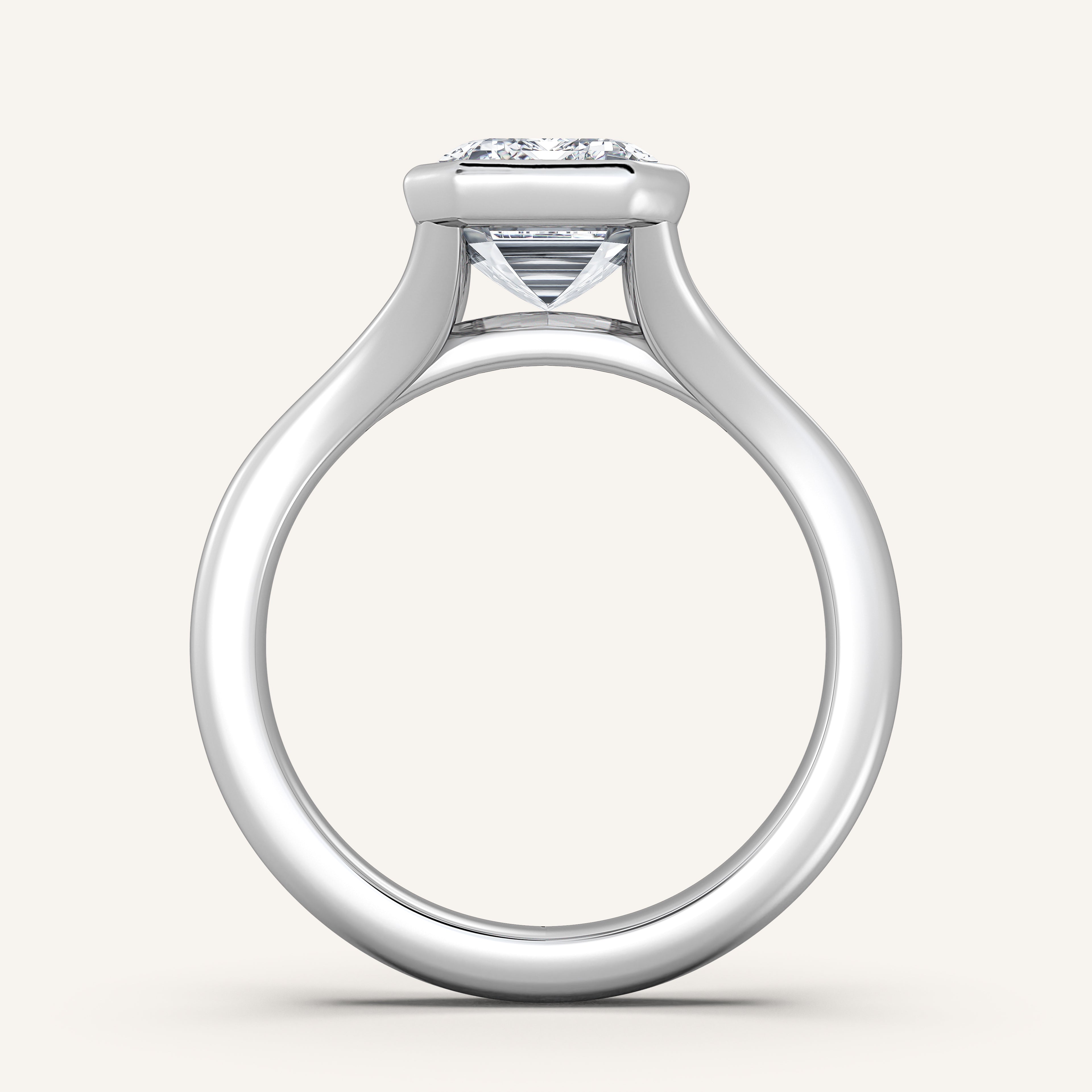 shape: Emerald | metal: White Gold, Platinum | view: 3
