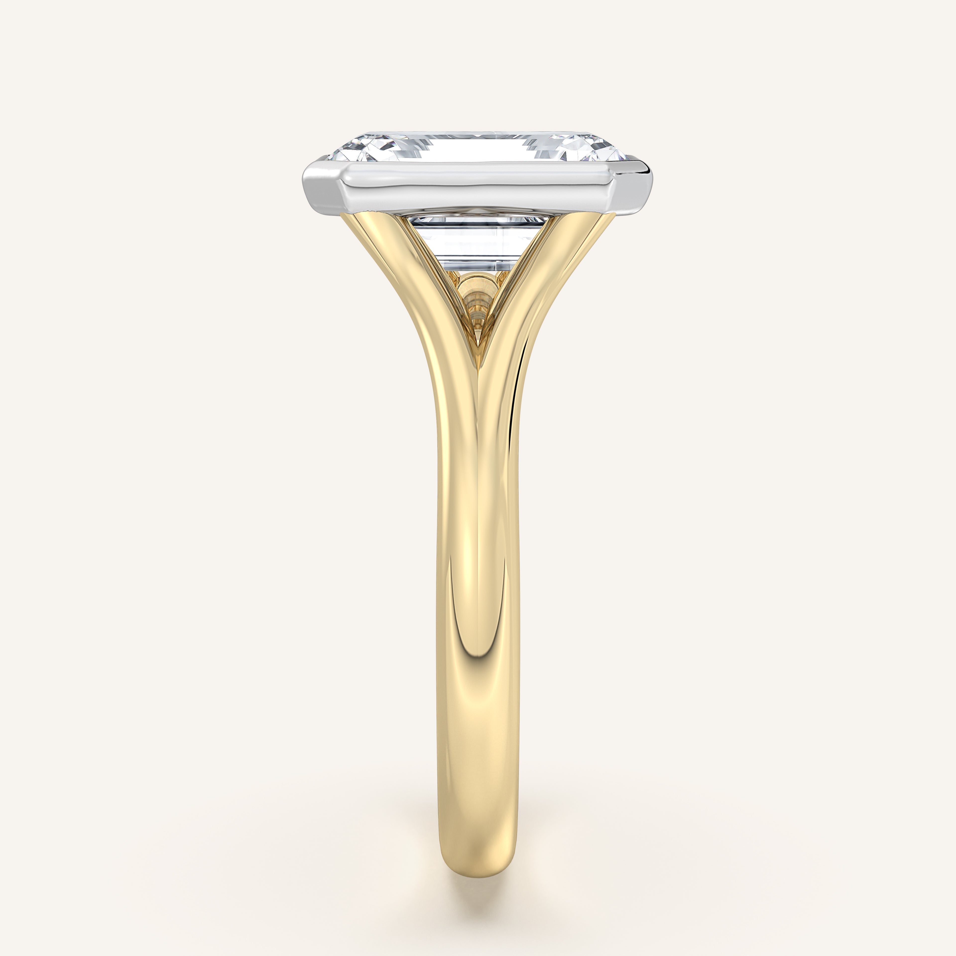 shape: Emerald | metal: Two Tone | view: 4