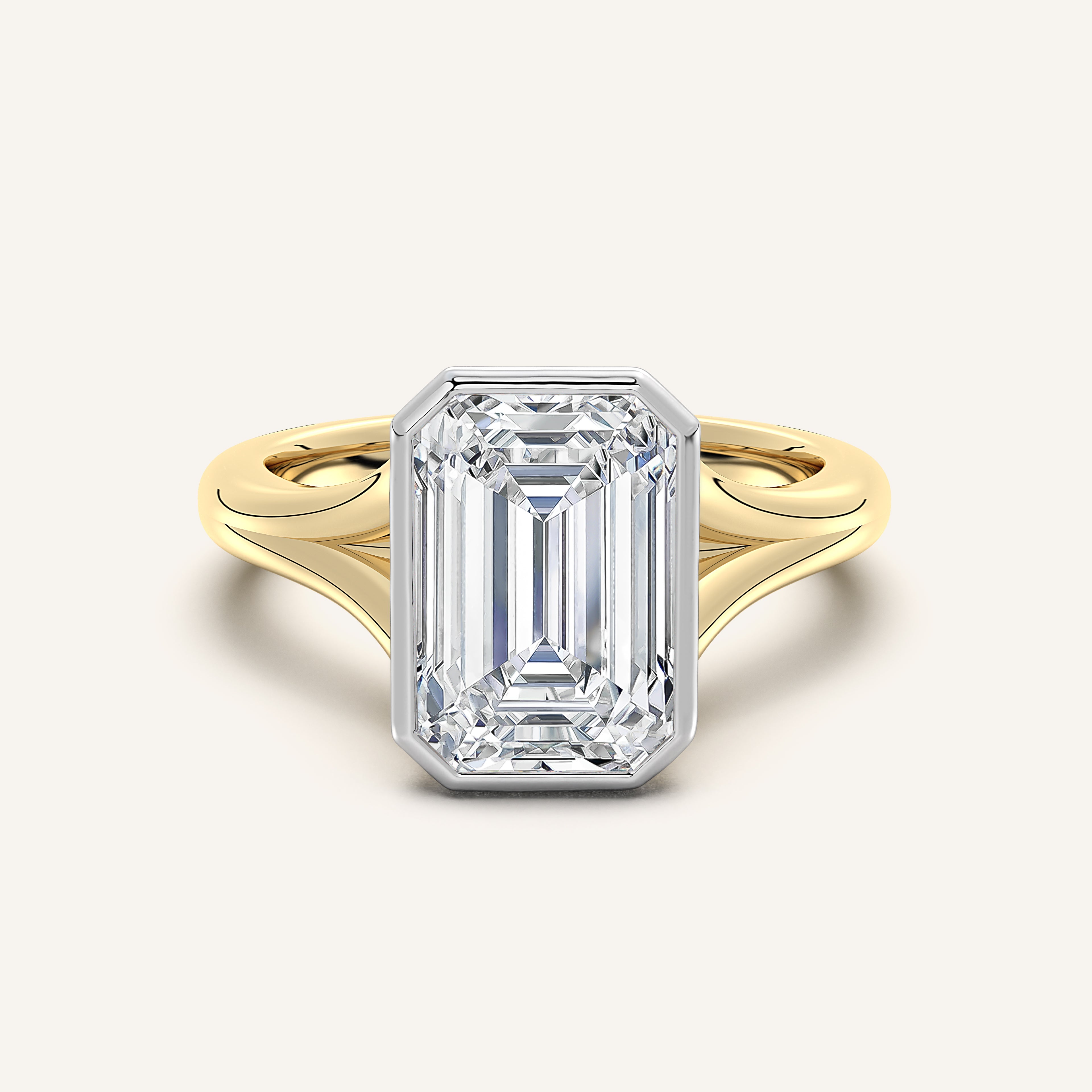 shape: Emerald | metal: Two Tone | view: 1