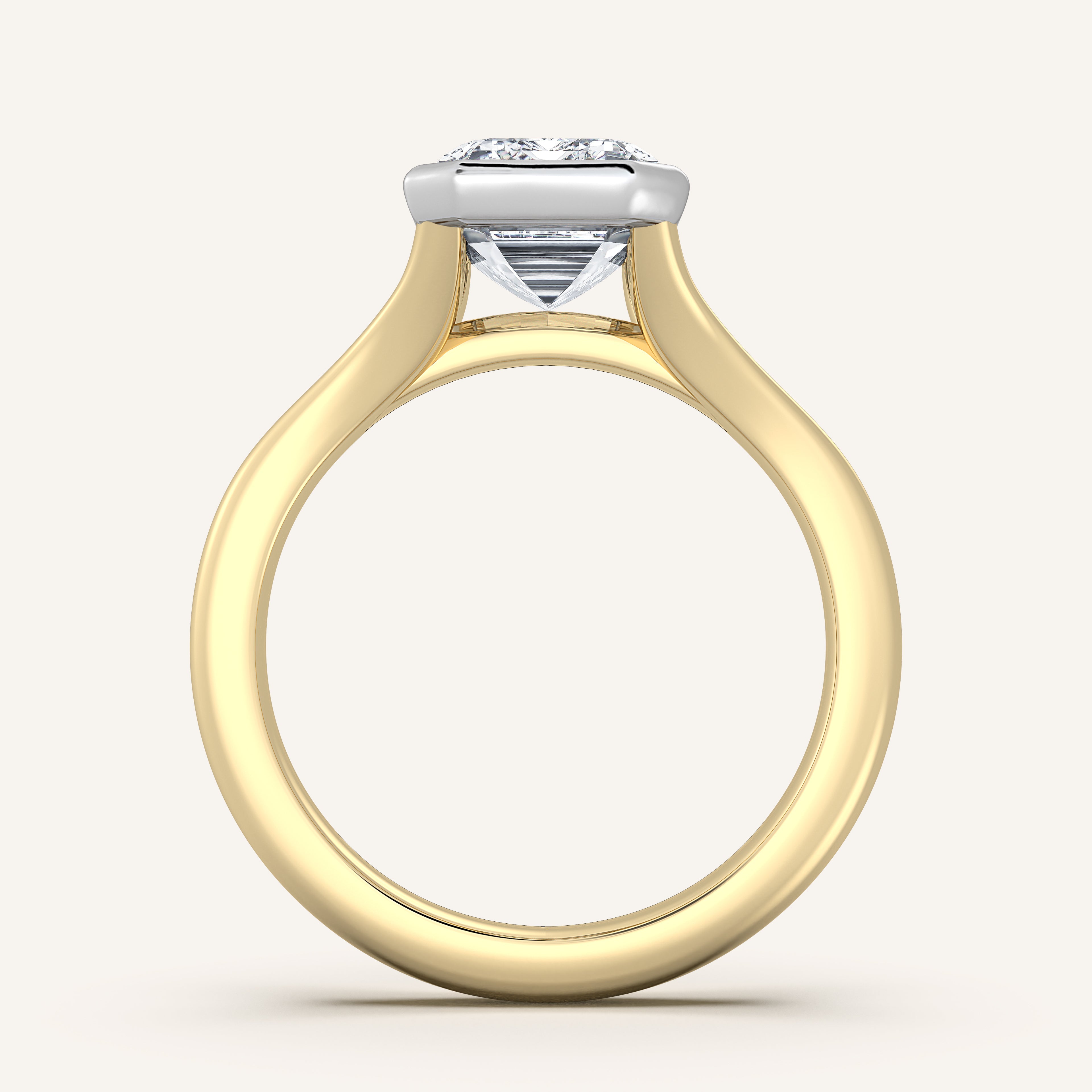 shape: Emerald | metal: Two Tone | view: 3