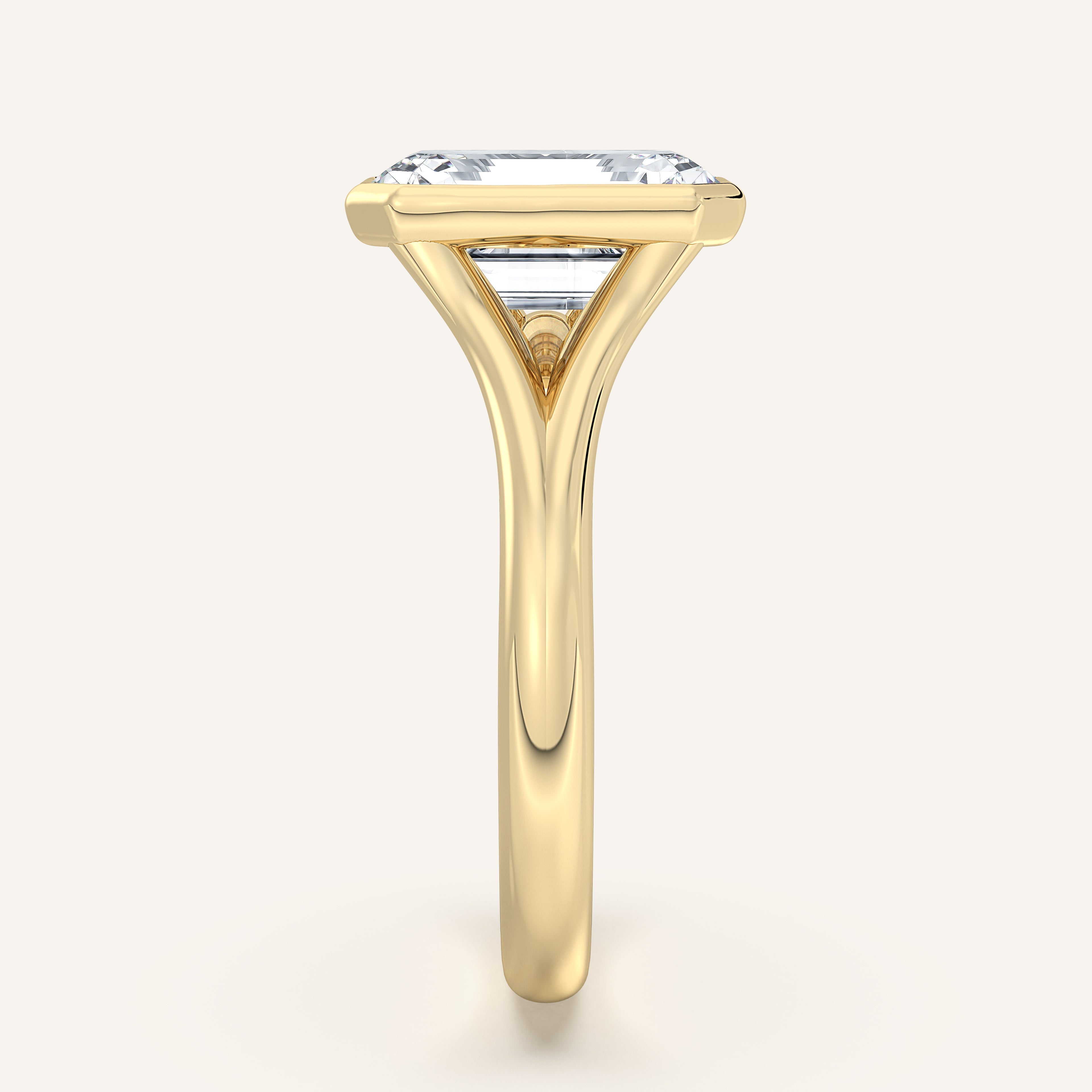 shape: Emerald | metal: Yellow Gold | view: 4