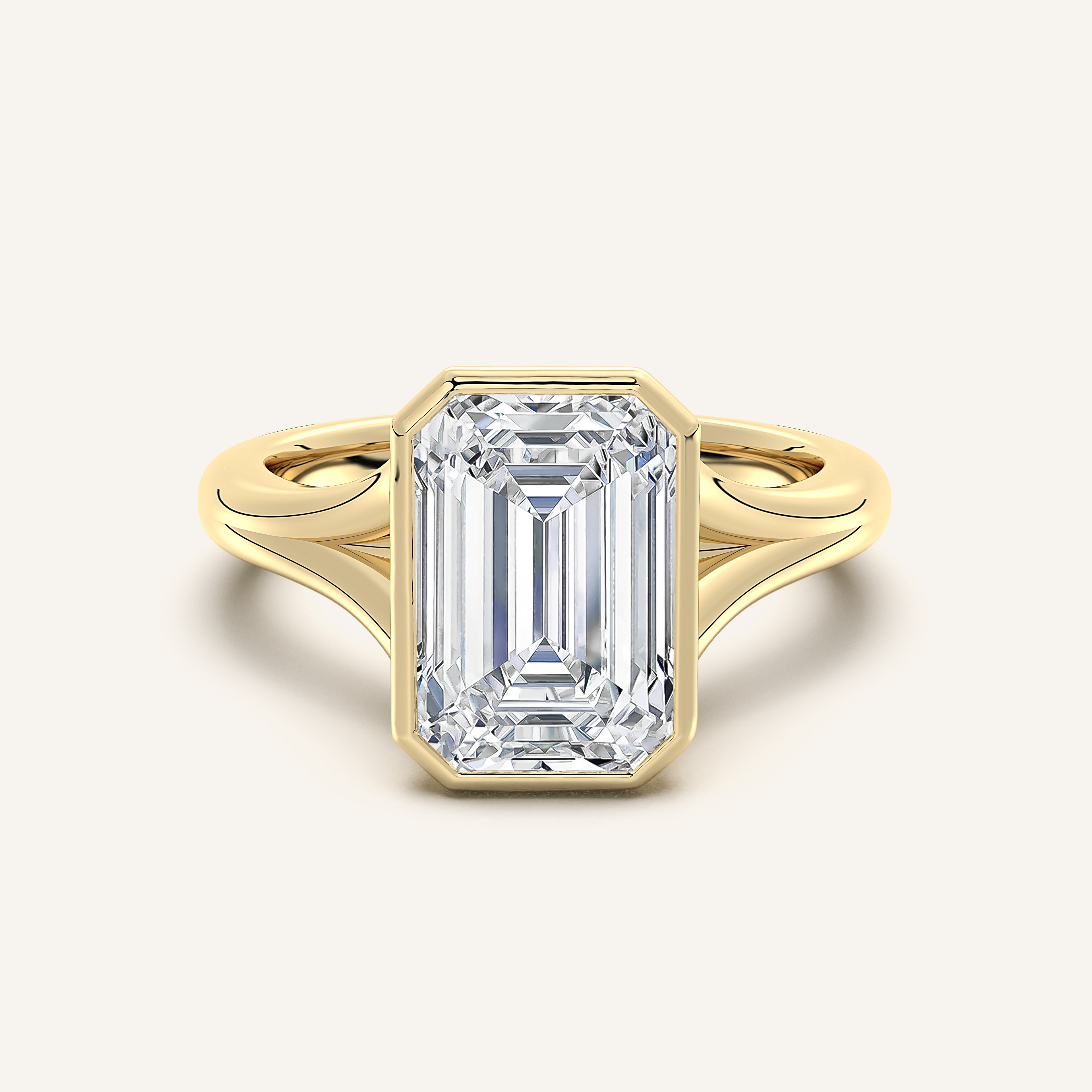 shape: Emerald | metal: Yellow Gold | view: 1