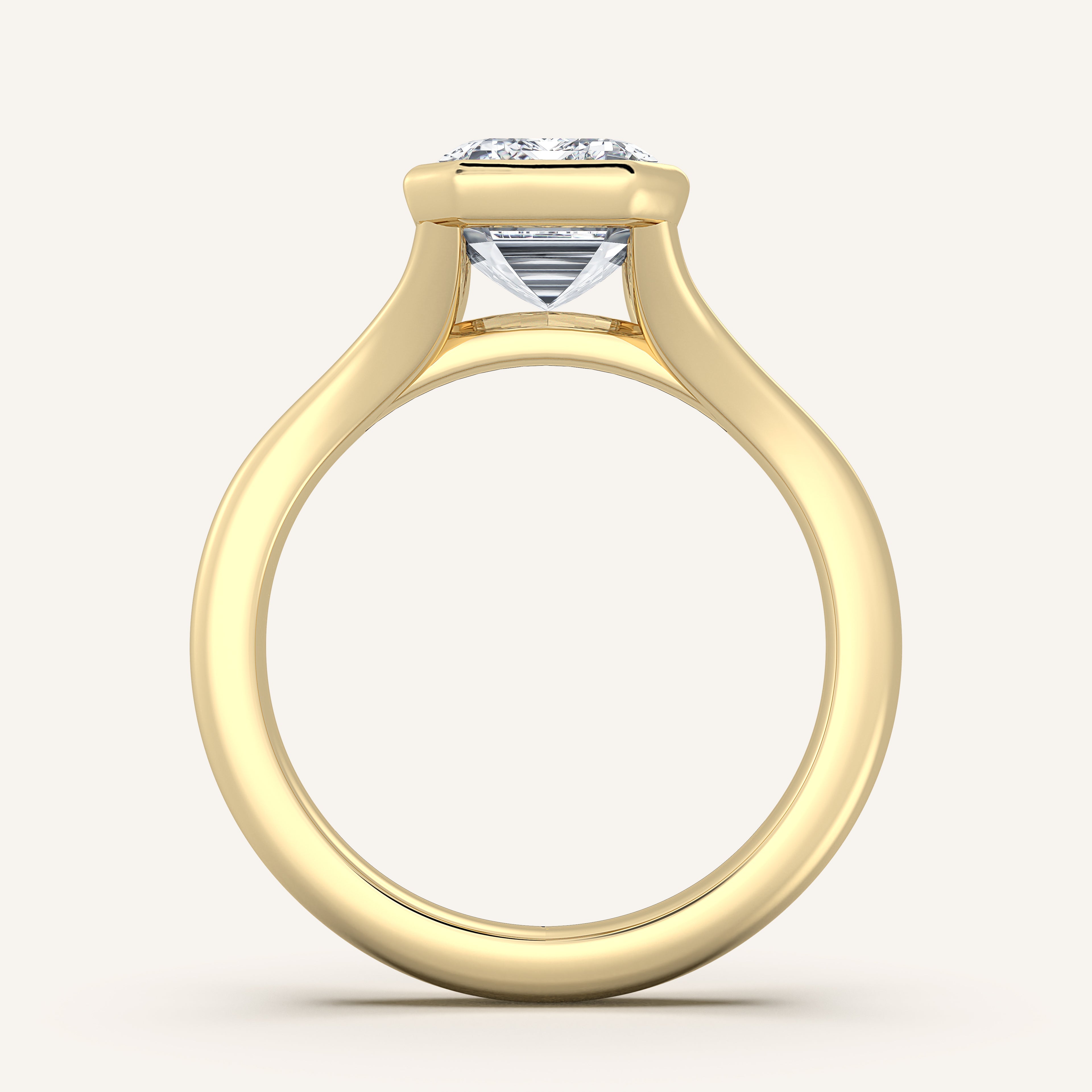 shape: Emerald | metal: Yellow Gold | view: 3