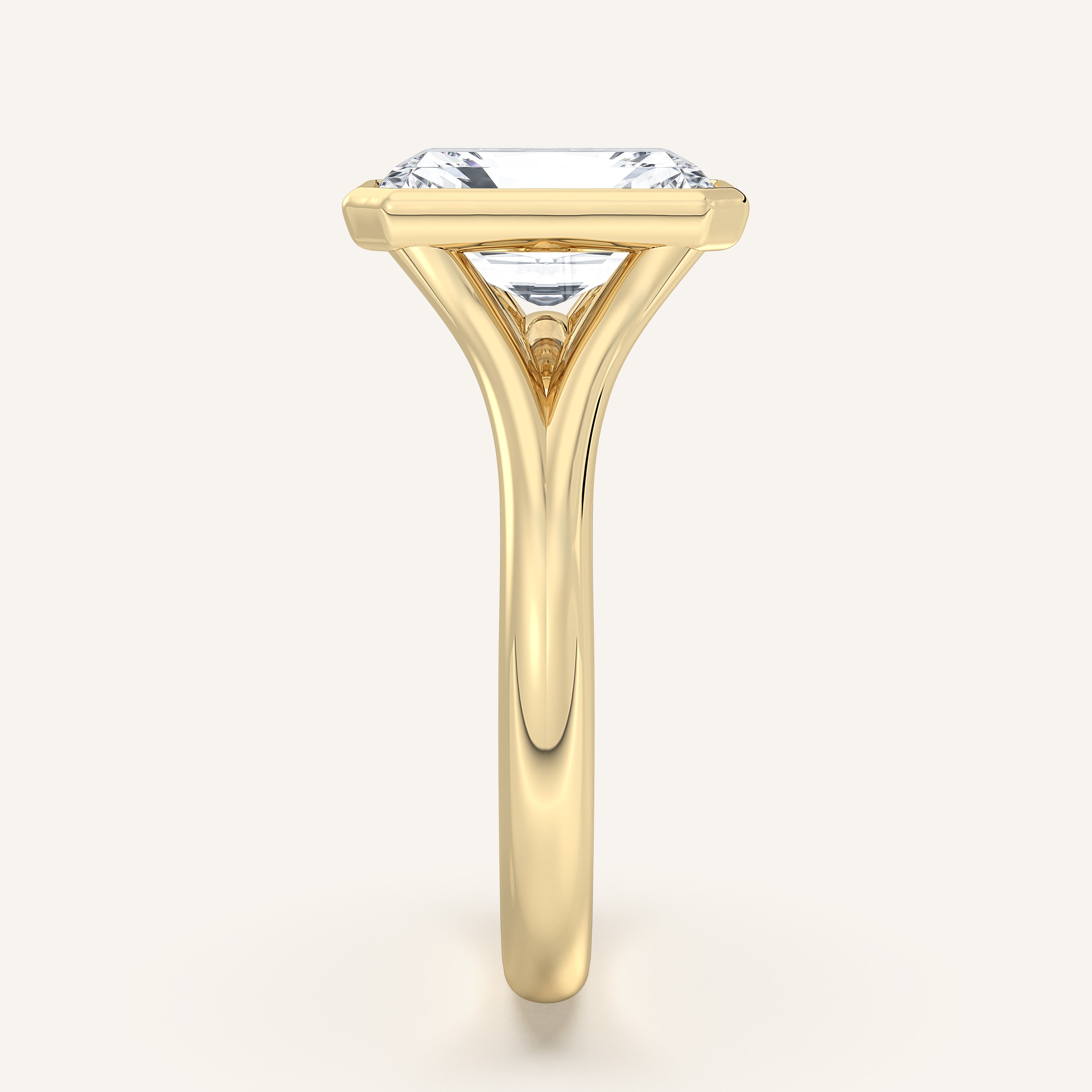 shape: Radiant | metal: Yellow Gold | view: 4