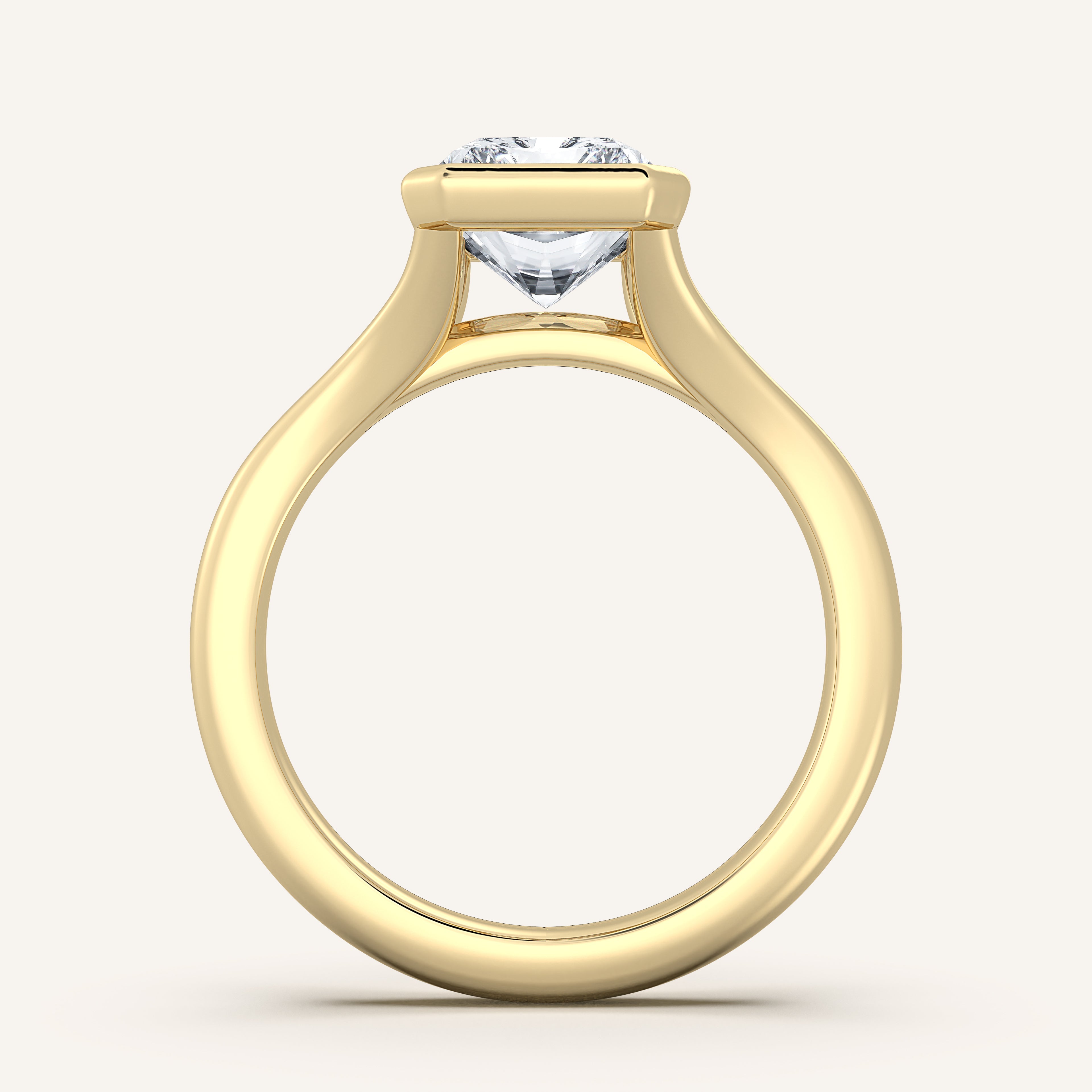 shape: Radiant | metal: Yellow Gold | view: 3