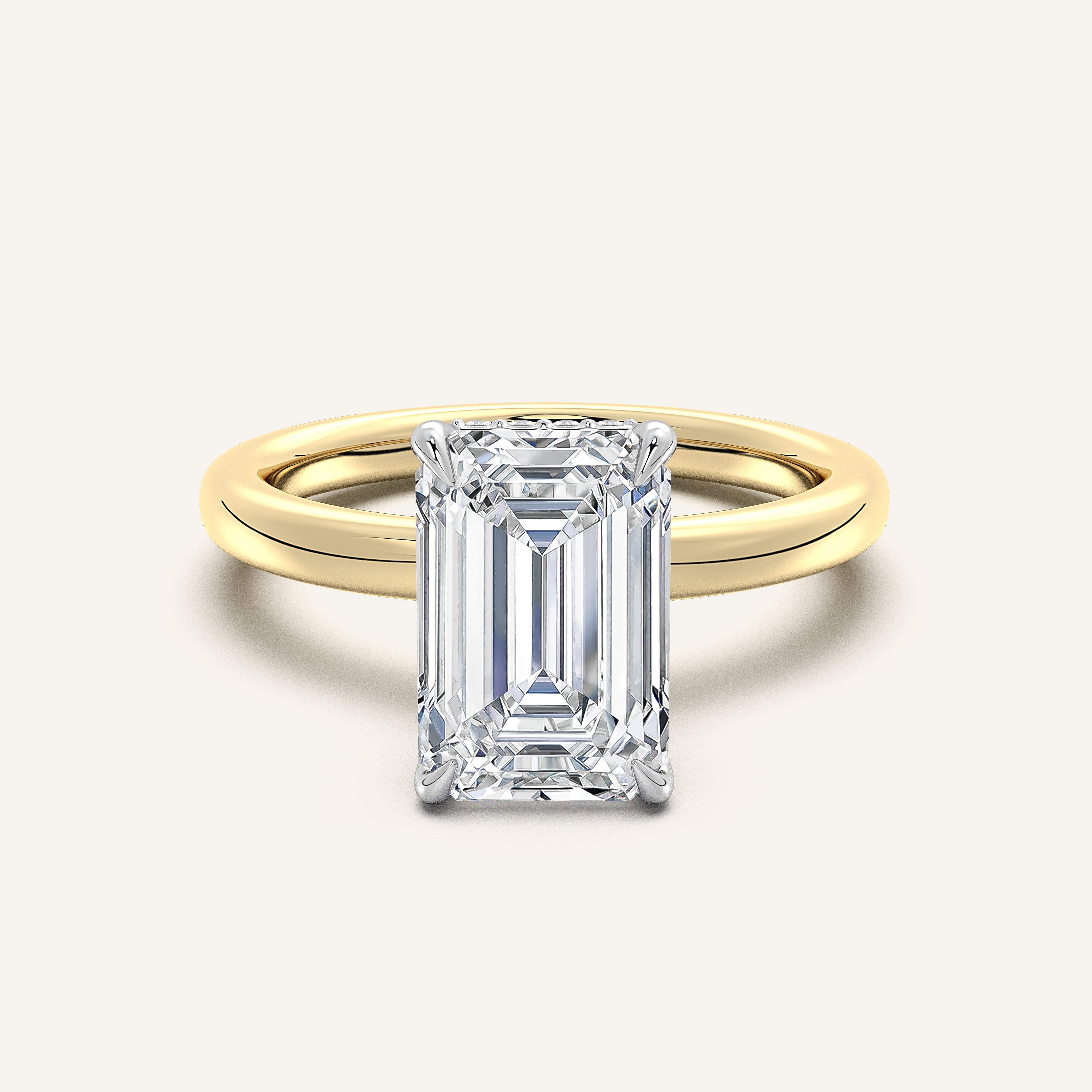 shape: Emerald | metal: Two Tone | view: 1