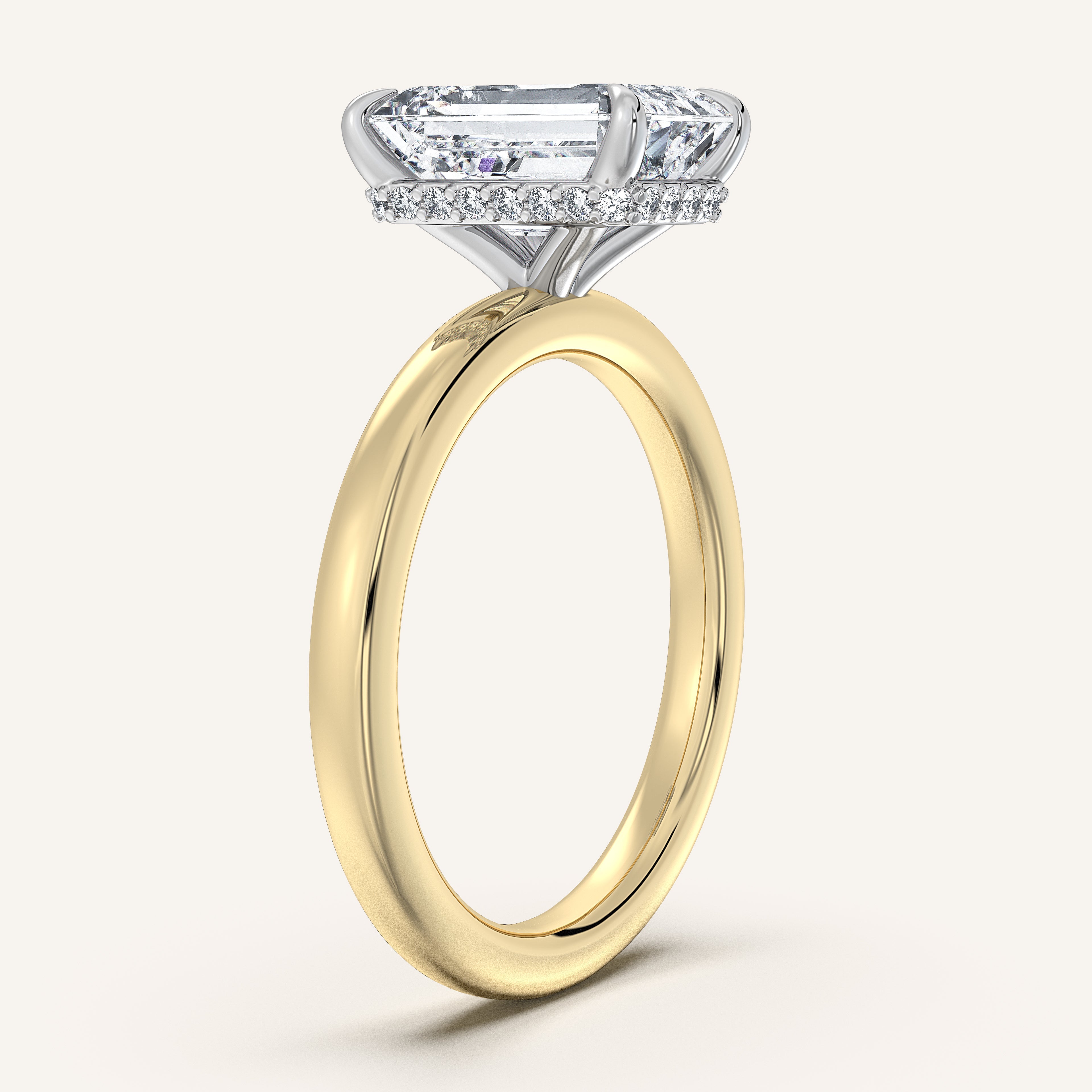 shape: Emerald | metal: Two Tone | view: 2