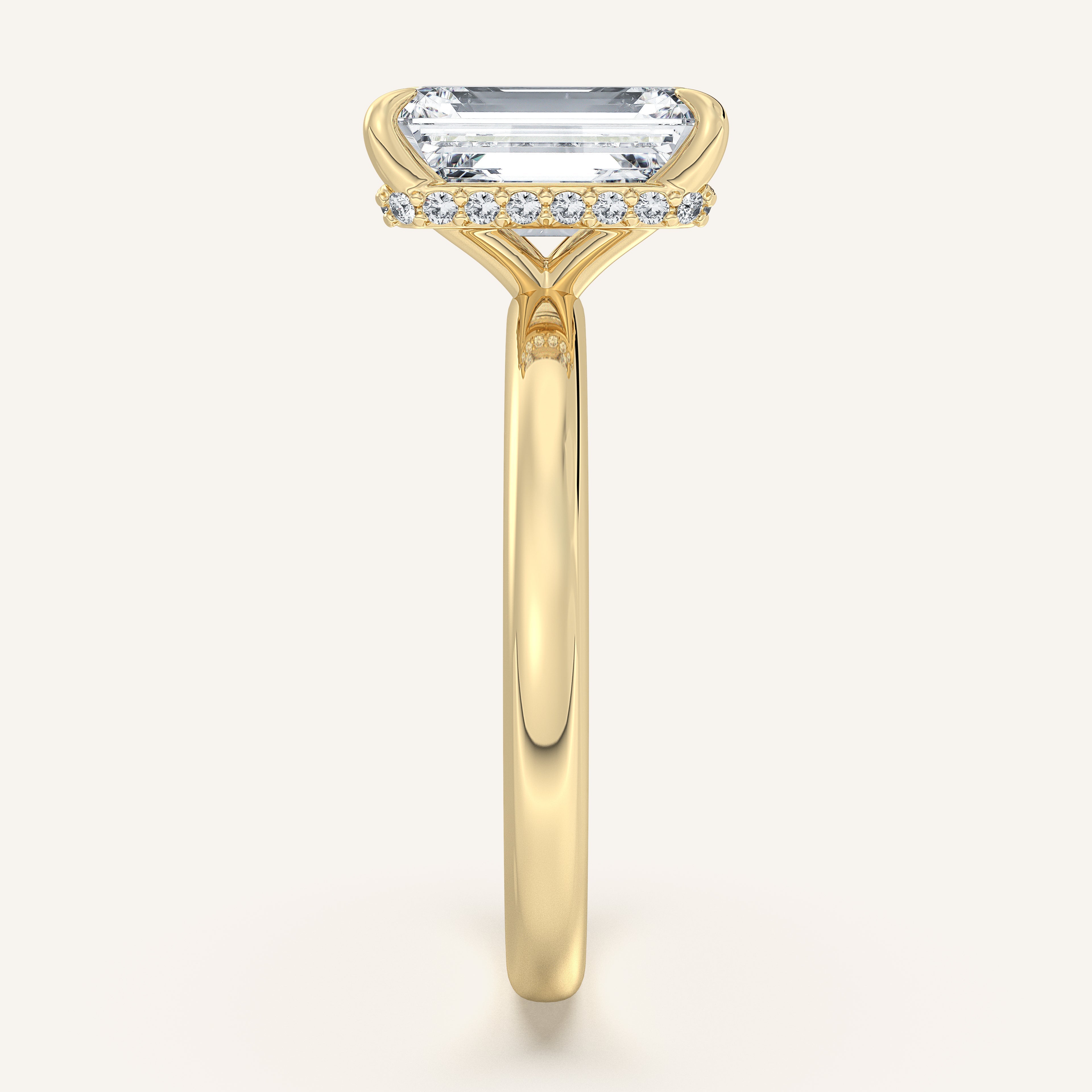 shape: Emerald | metal: Yellow Gold | view: 4
