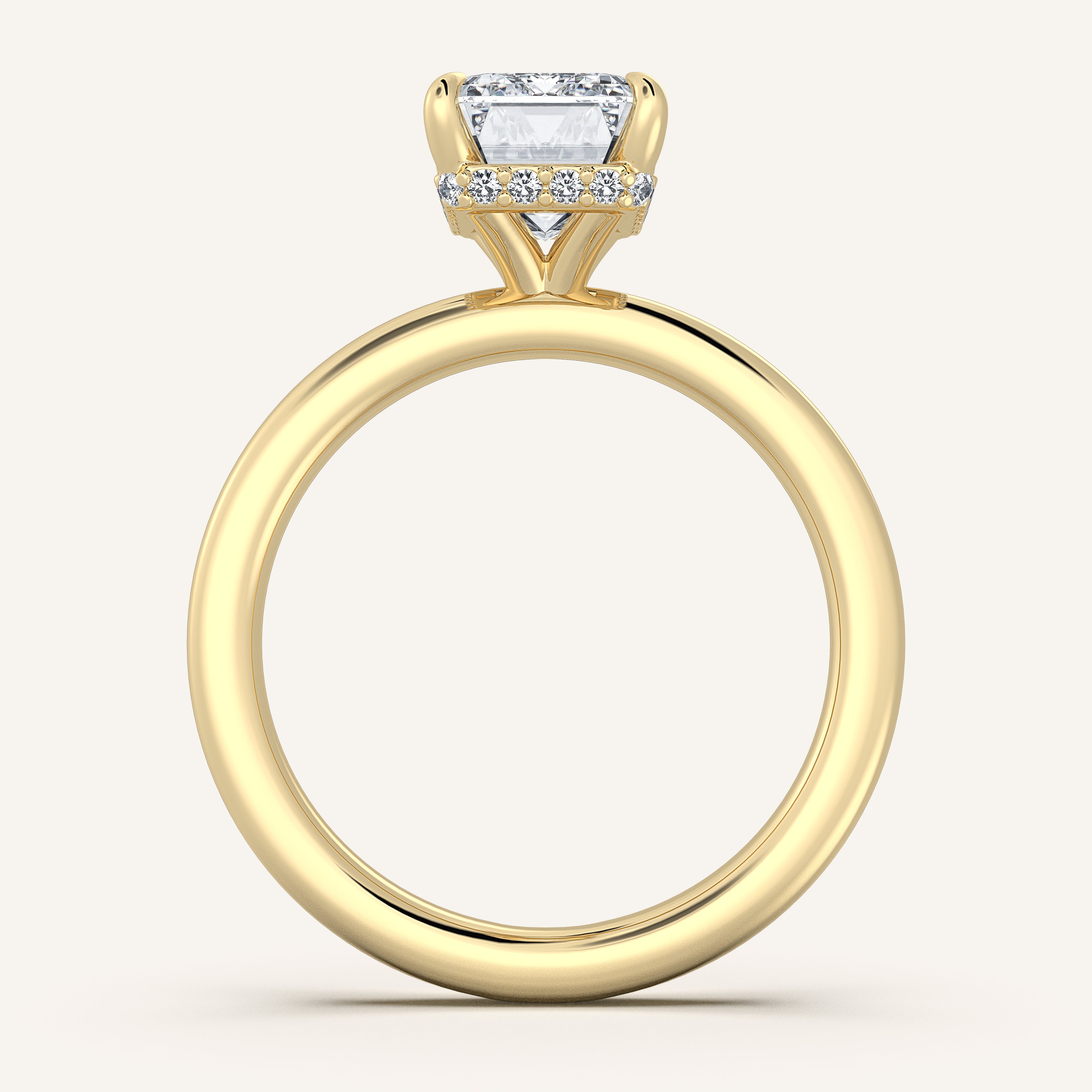 shape: Emerald | metal: Yellow Gold | view: 3