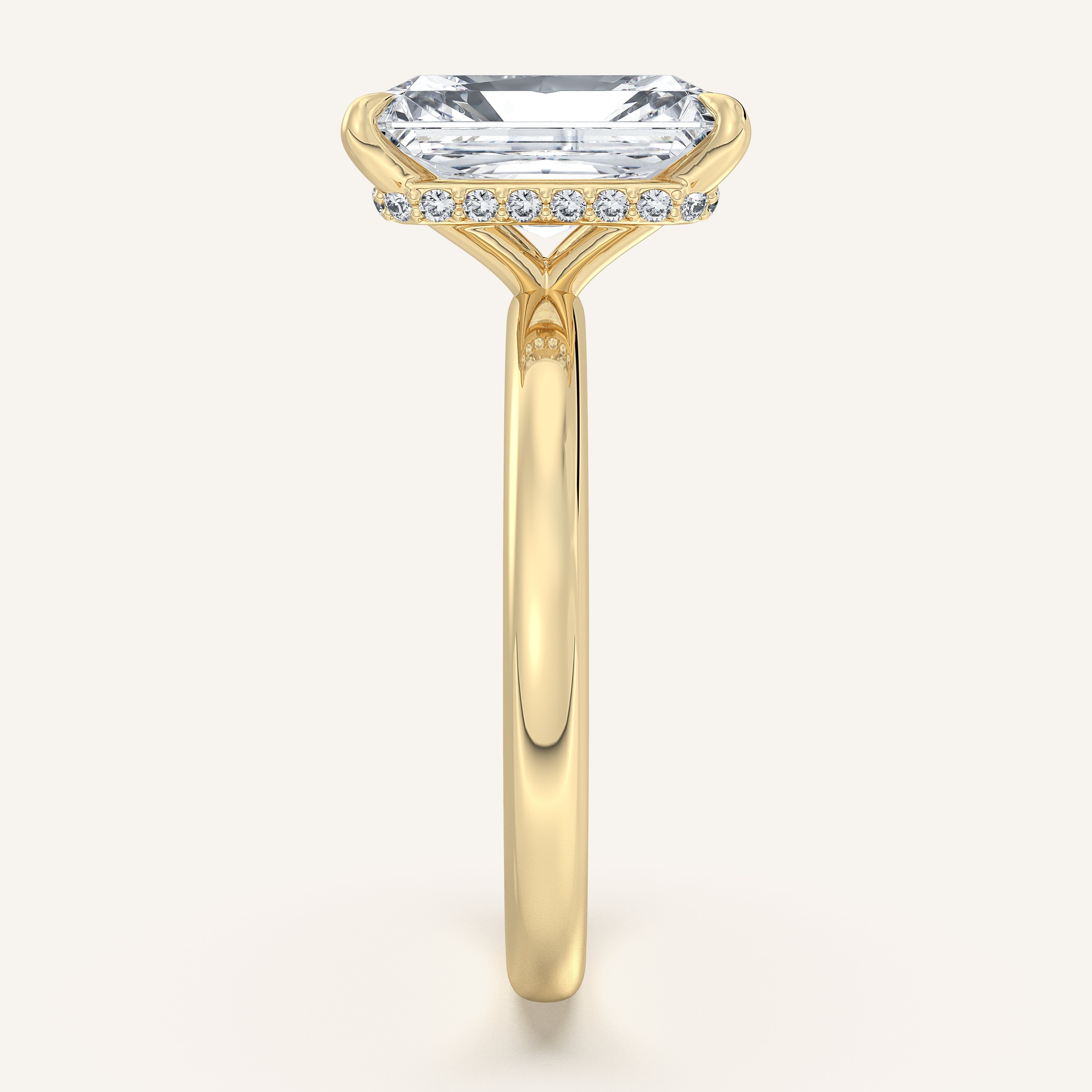 shape: Radiant | metal: Yellow Gold | view: 4