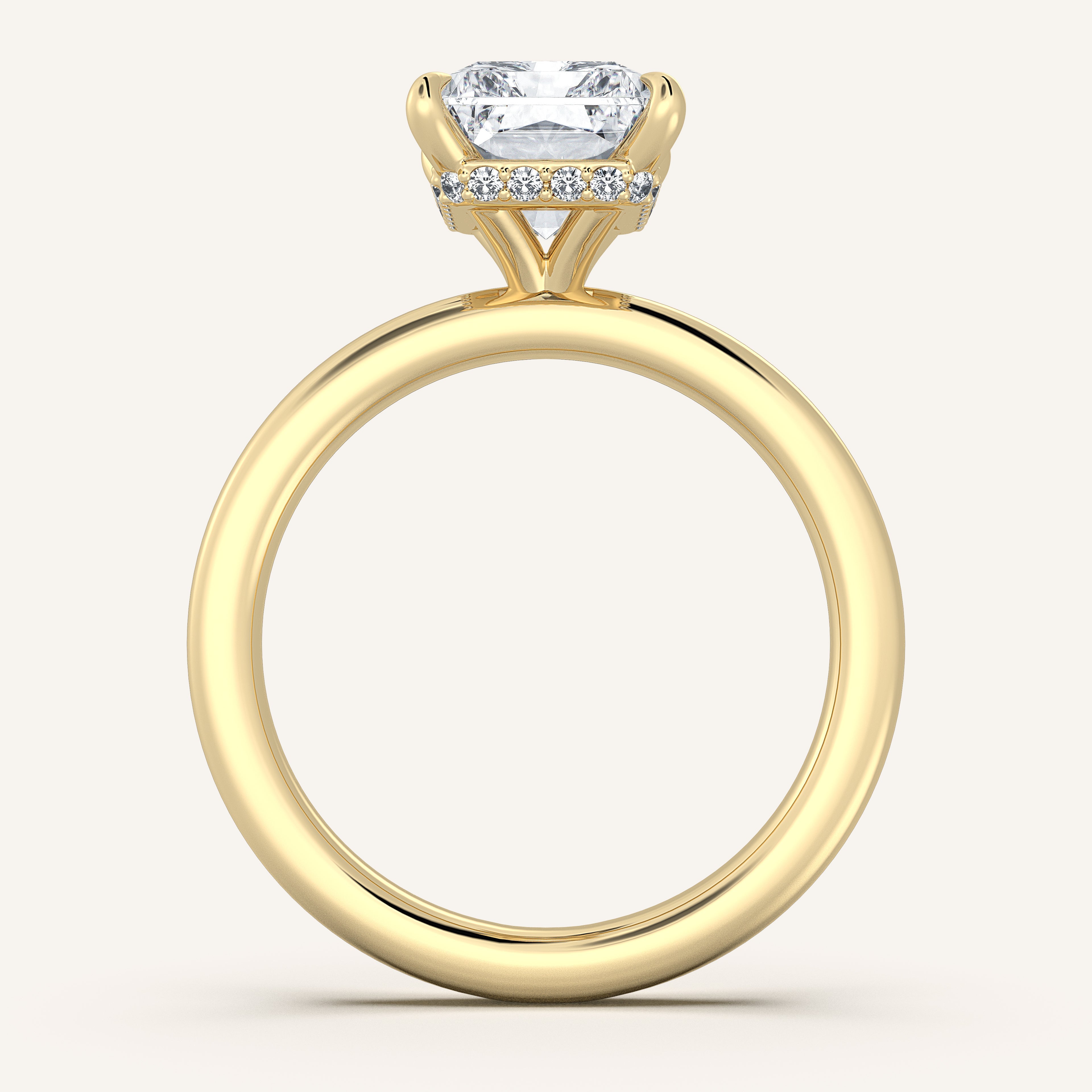 shape: Radiant | metal: Yellow Gold | view: 3