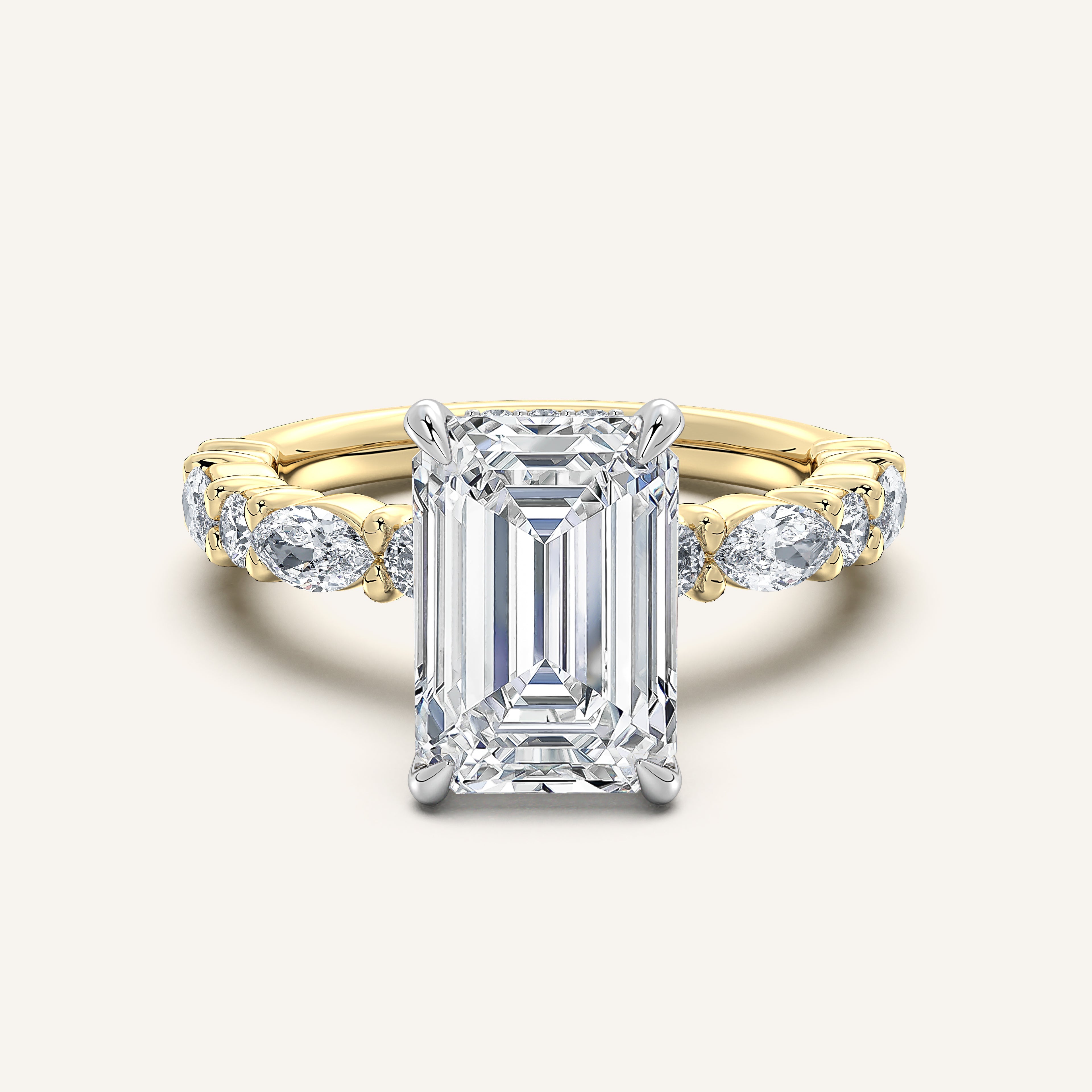 shape: Emerald | metal: Two Tone | view: 1