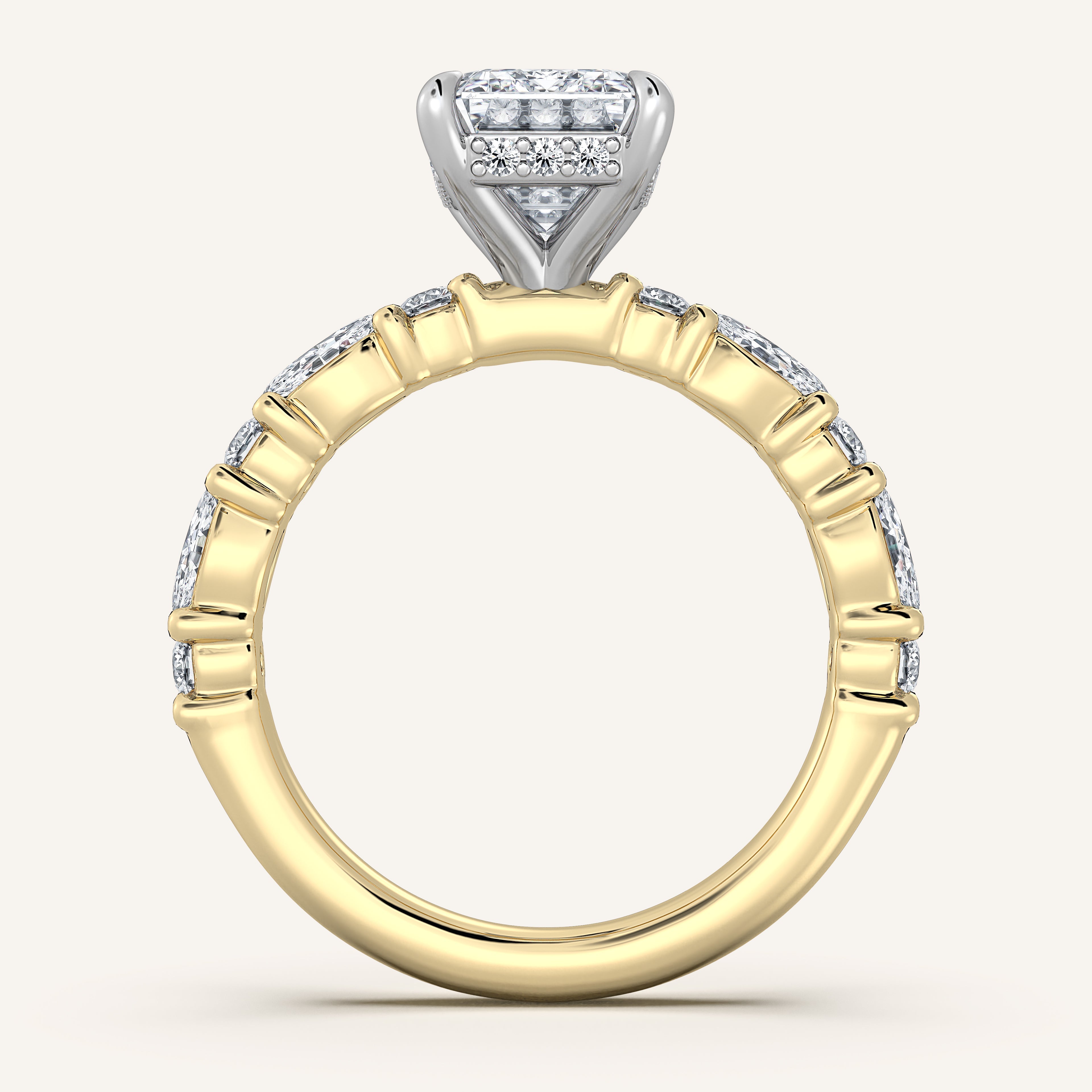 shape: Emerald | metal: Two Tone | view: 3