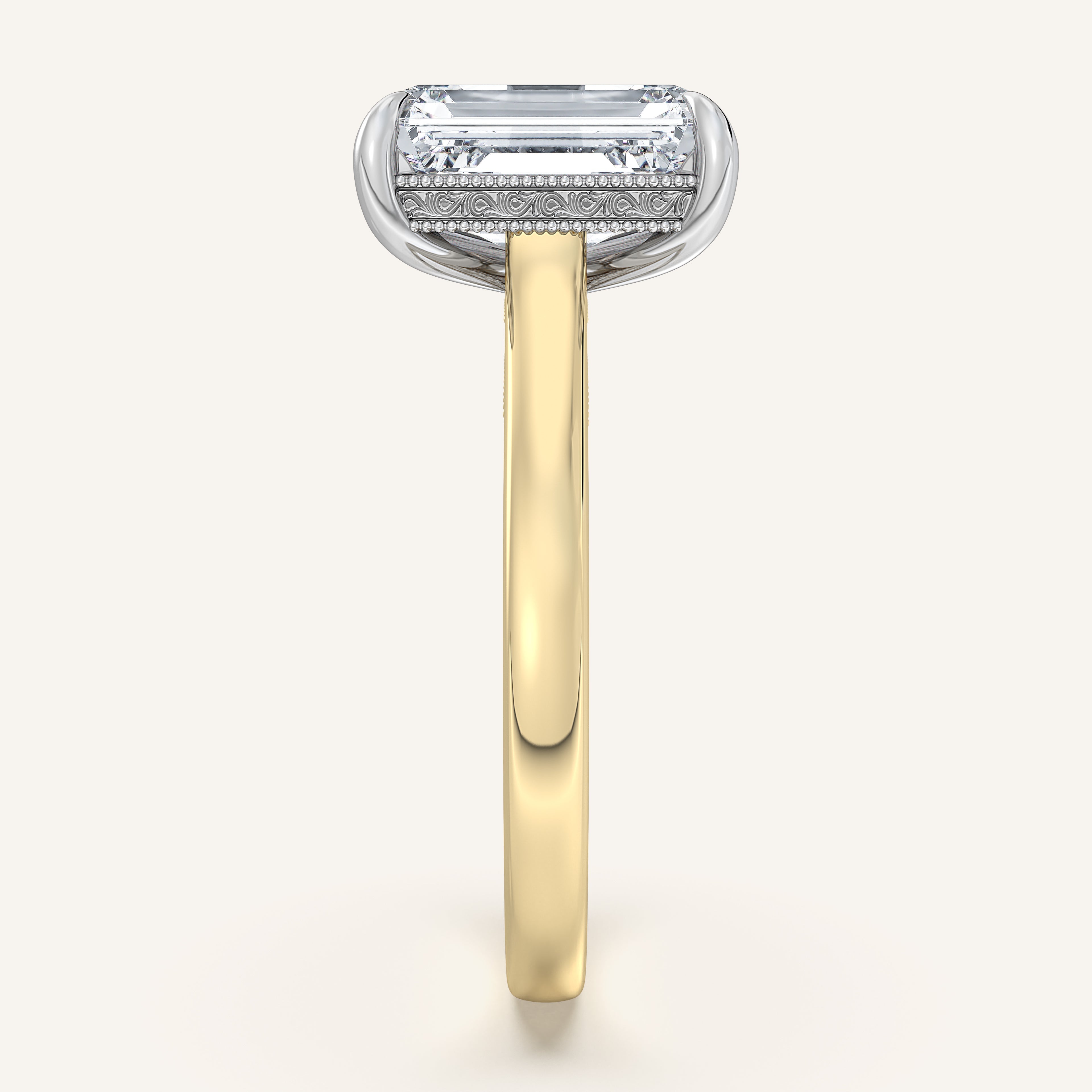 shape: Emerald | metal: Two Tone | view: 4