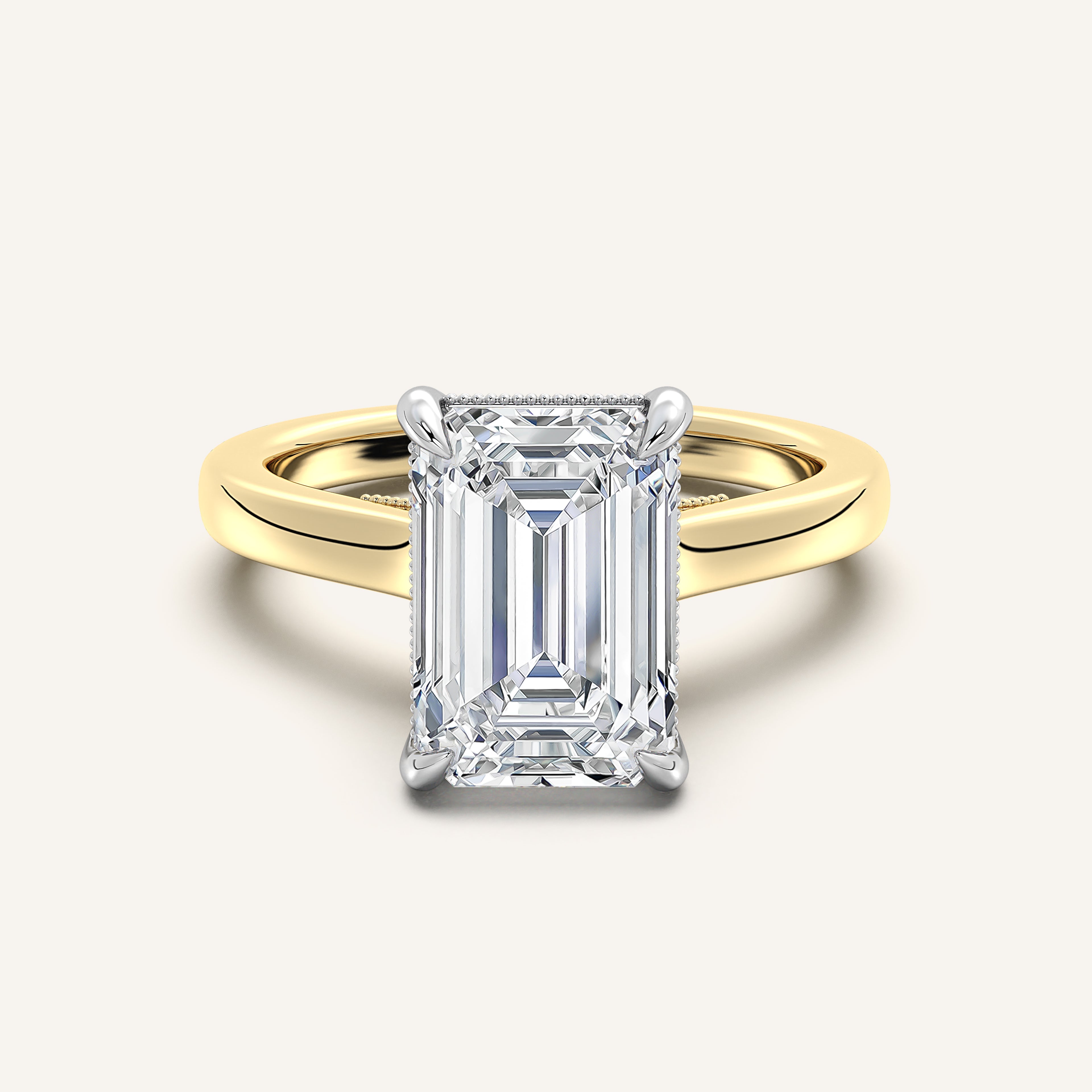 shape: Emerald | metal: Two Tone | view: 1