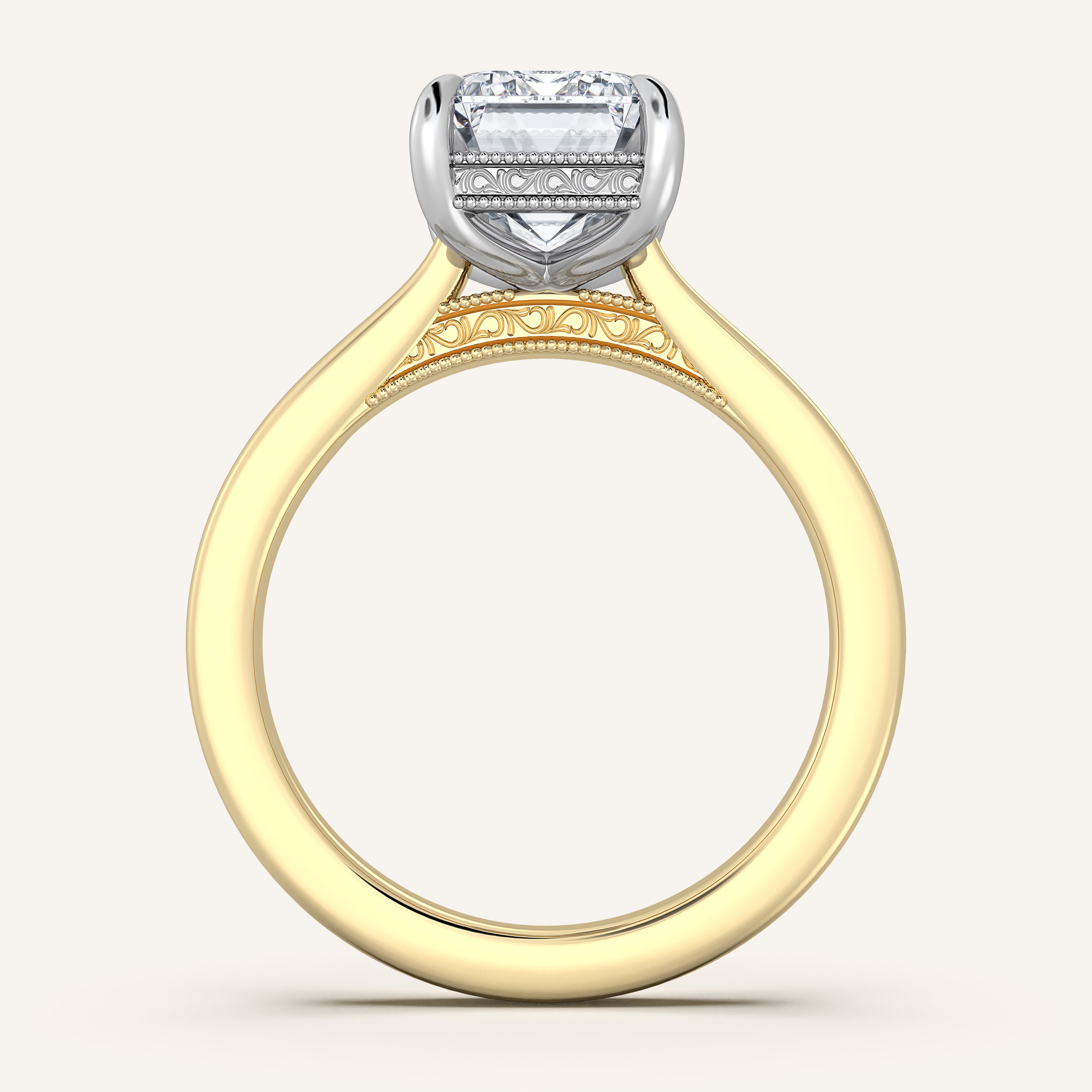 shape: Emerald | metal: Two Tone | view: 3