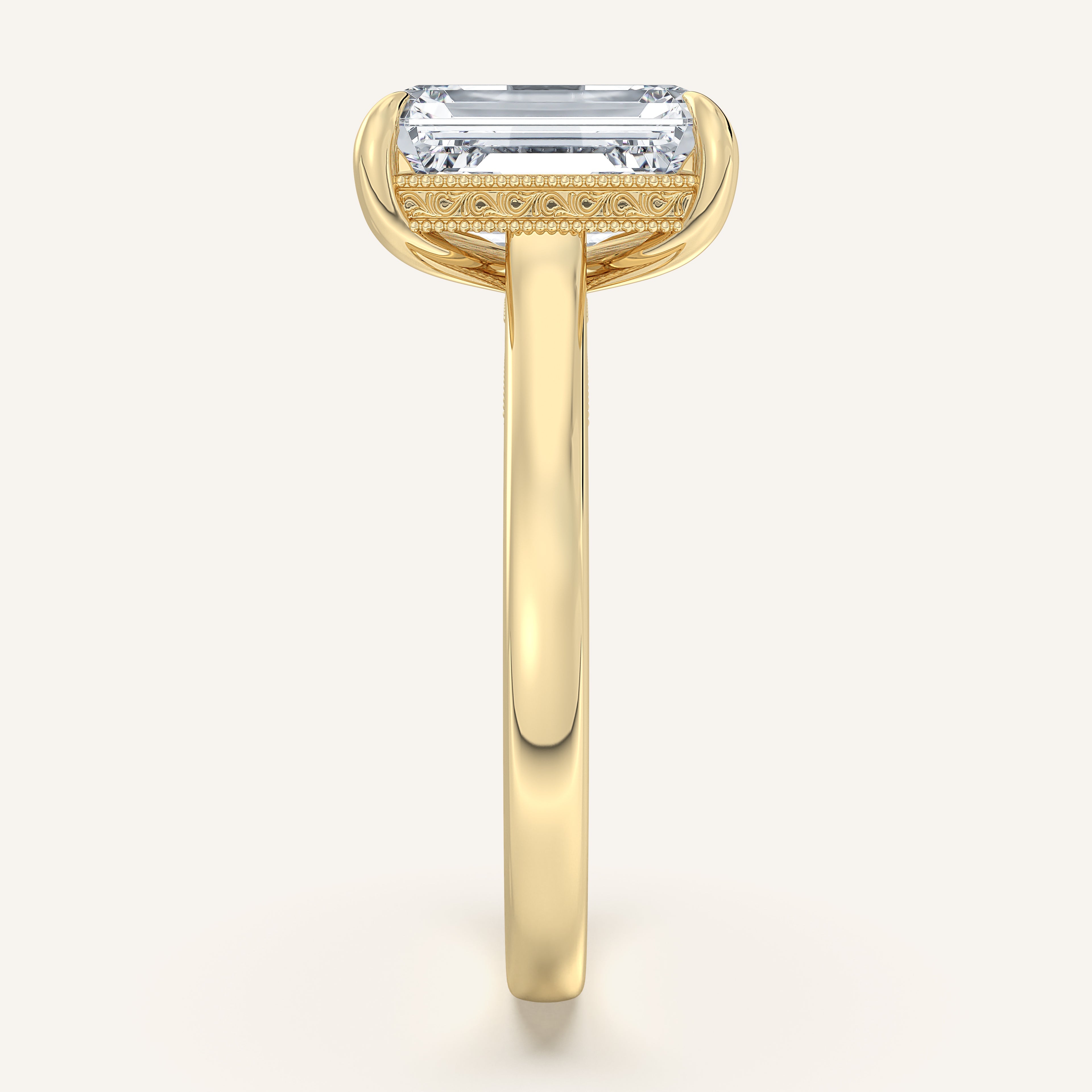 shape: Emerald | metal: Yellow Gold | view: 4