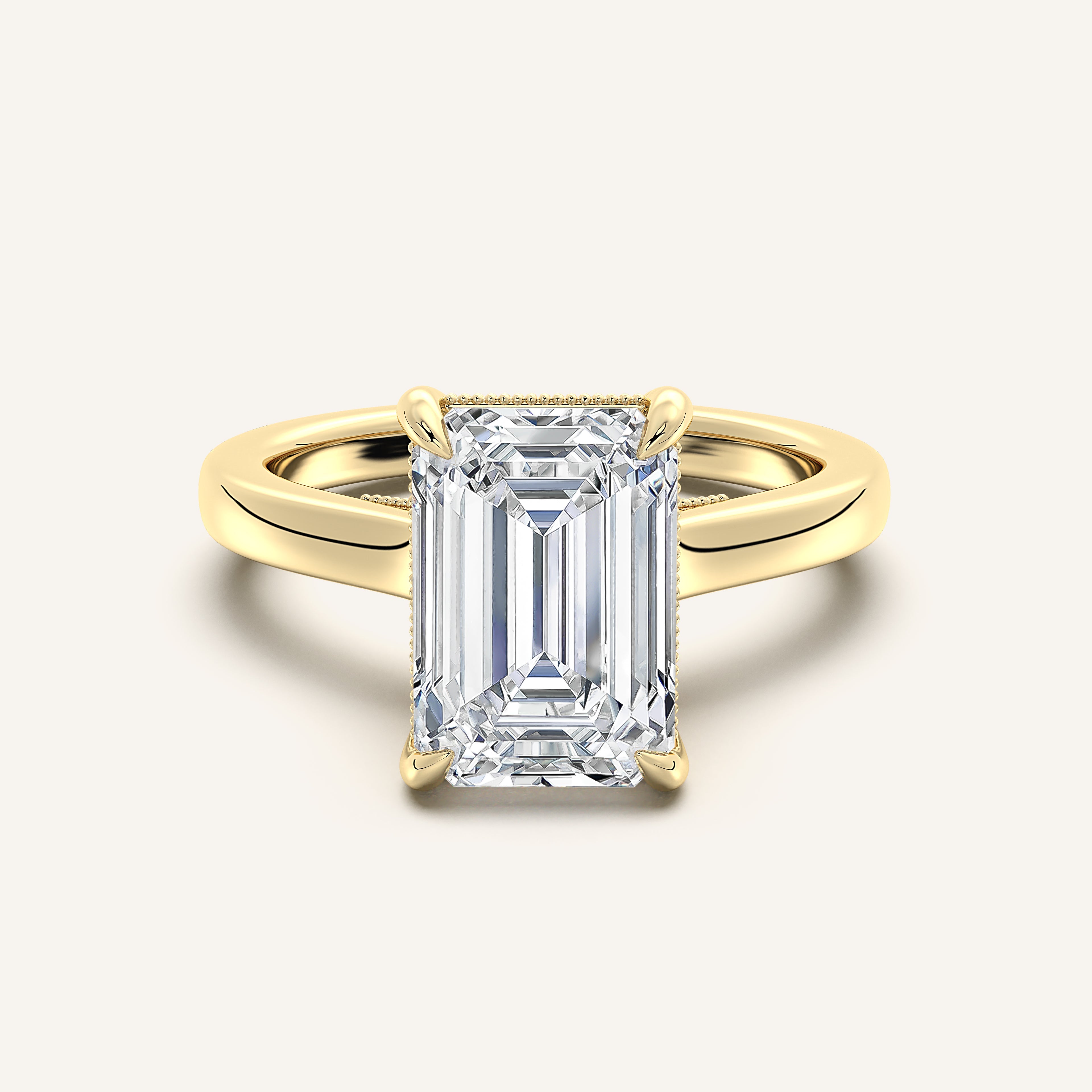 shape: Emerald | metal: Yellow Gold | view: 1