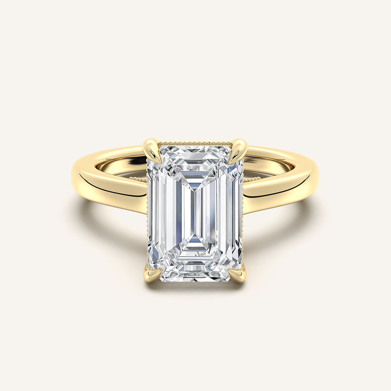 shape: Emerald | metal: Yellow Gold | view: 1