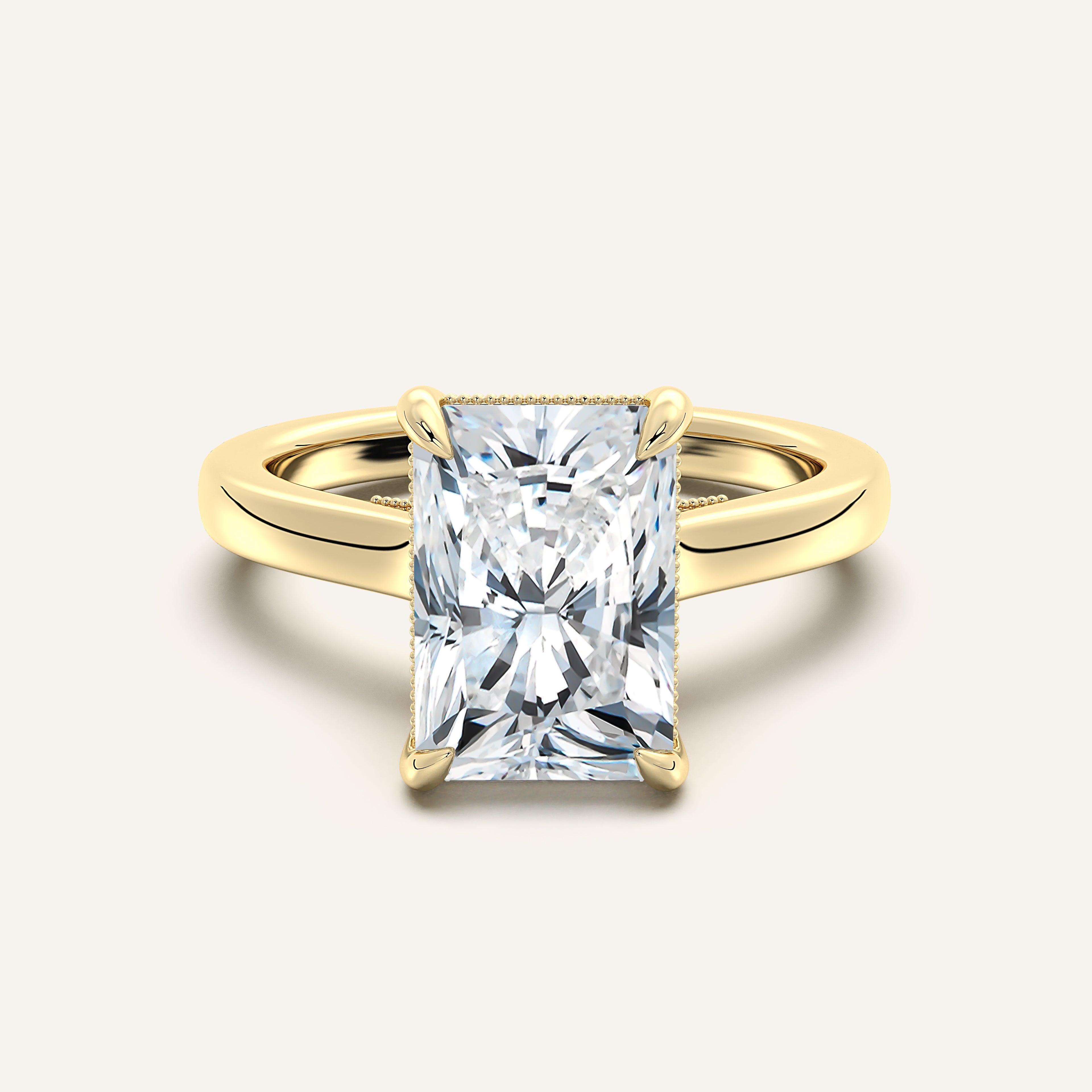 shape: Radiant | metal: Yellow Gold | view: 1