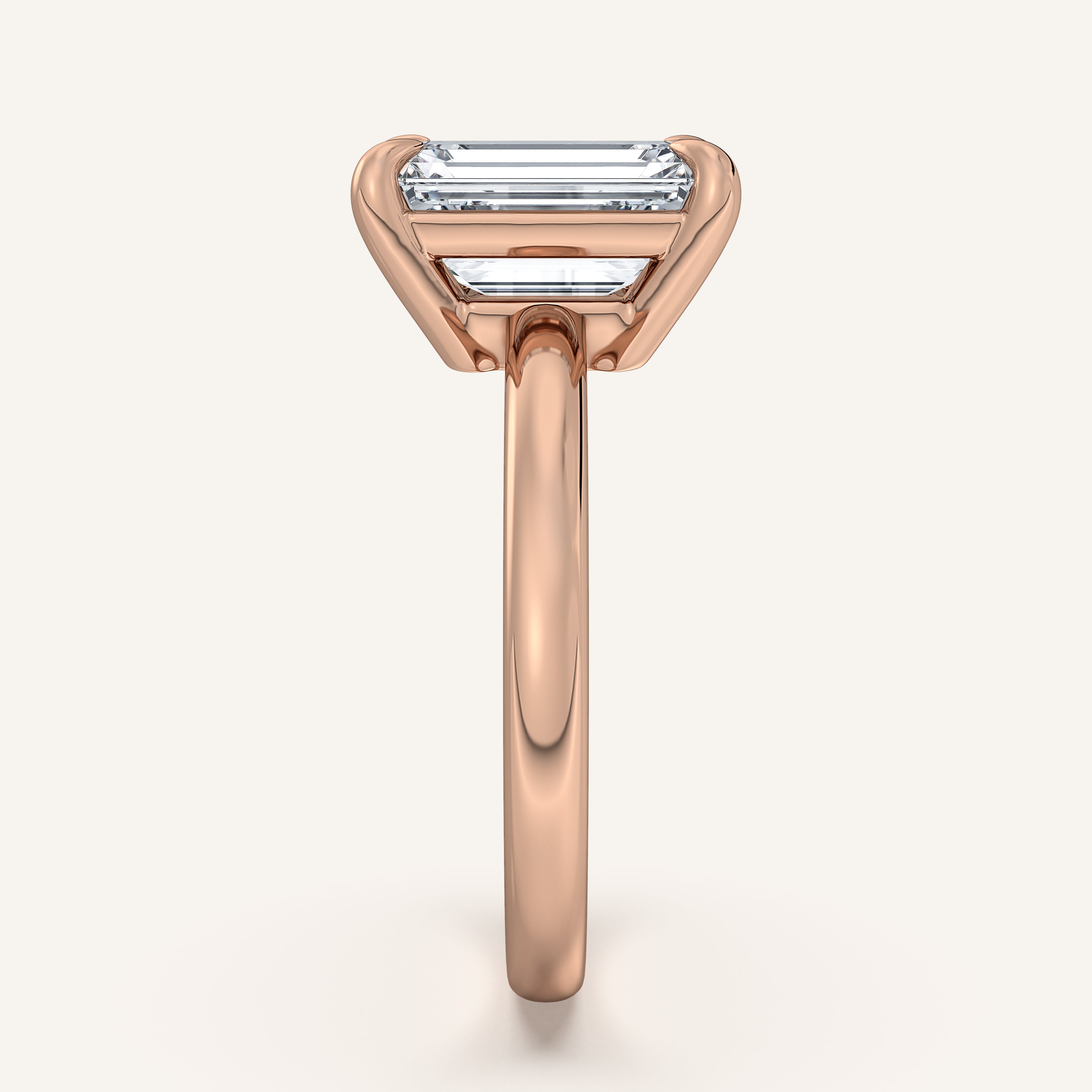 shape: Emerald | metal: Rose Gold | view: 4