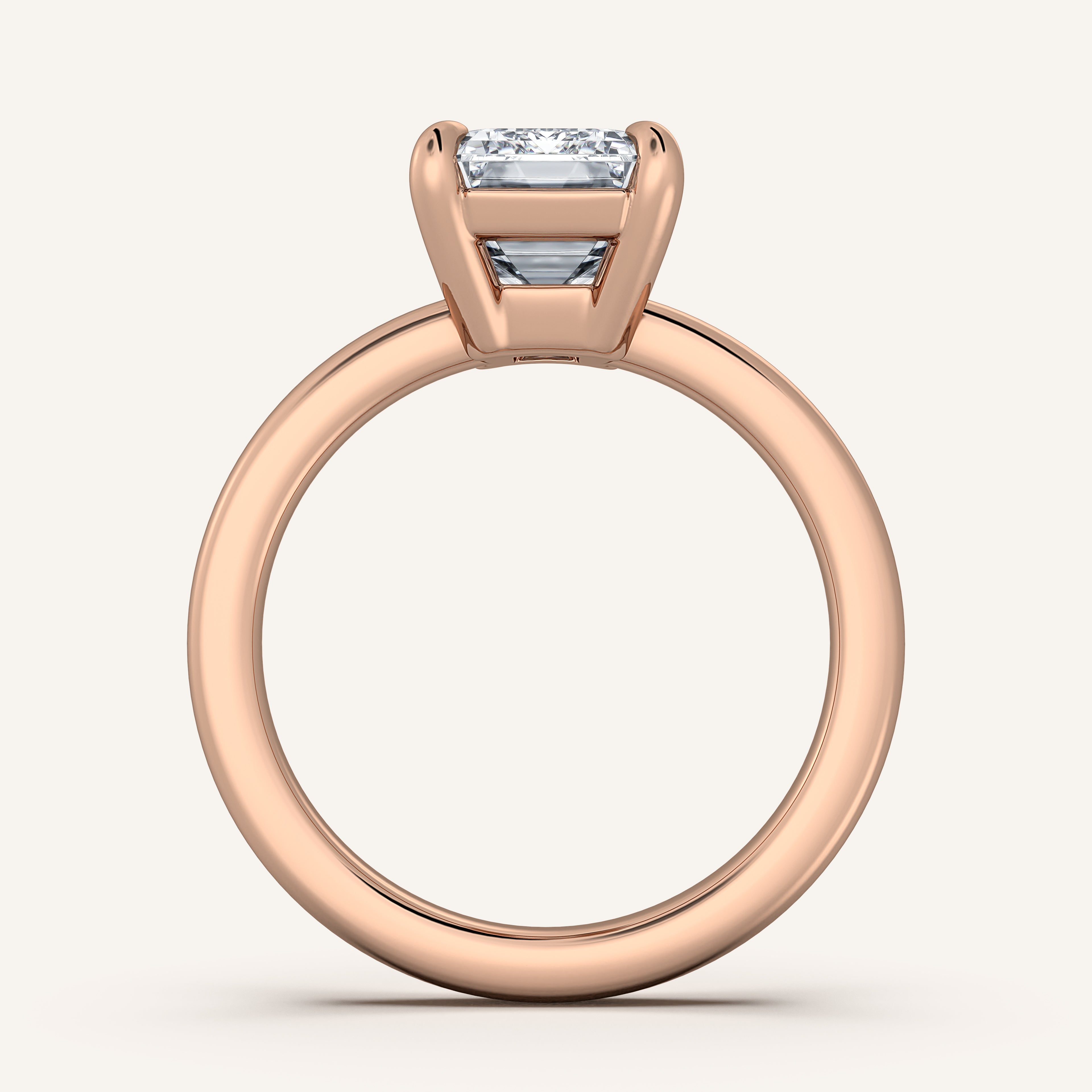 shape: Emerald | metal: Rose Gold | view: 3
