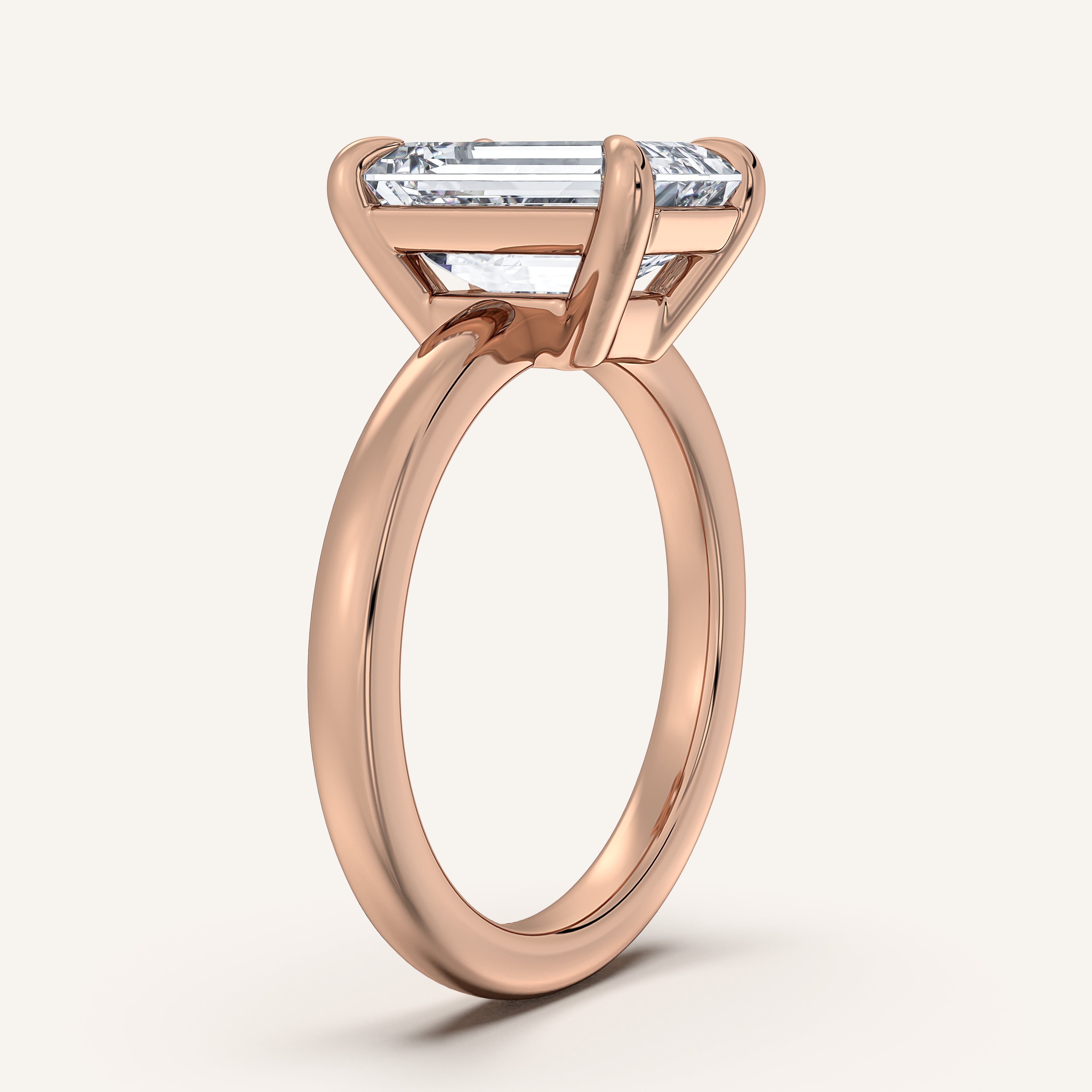 shape: Emerald | metal: Rose Gold | view: 2