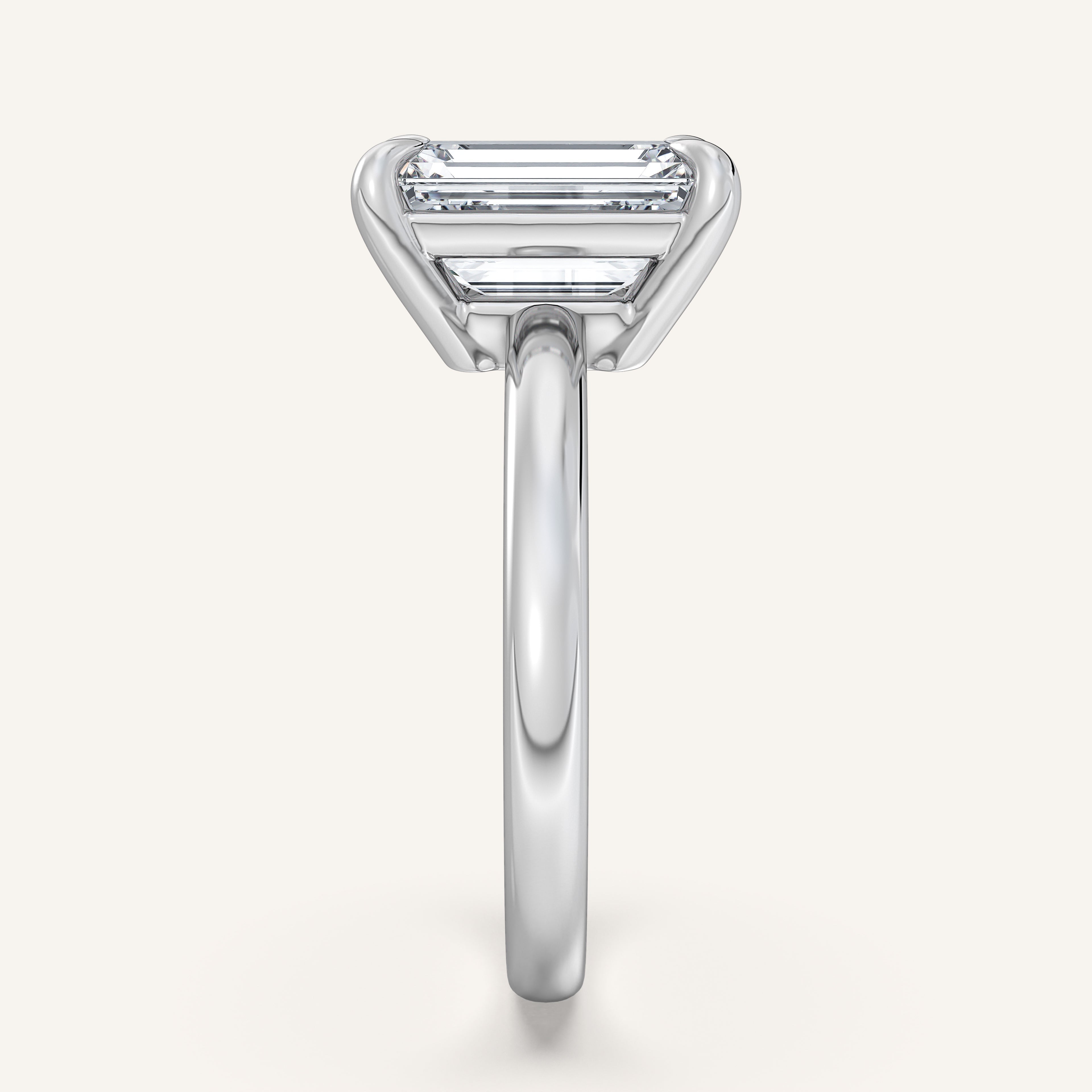 shape: Emerald | metal: White Gold, Platinum | view: 4