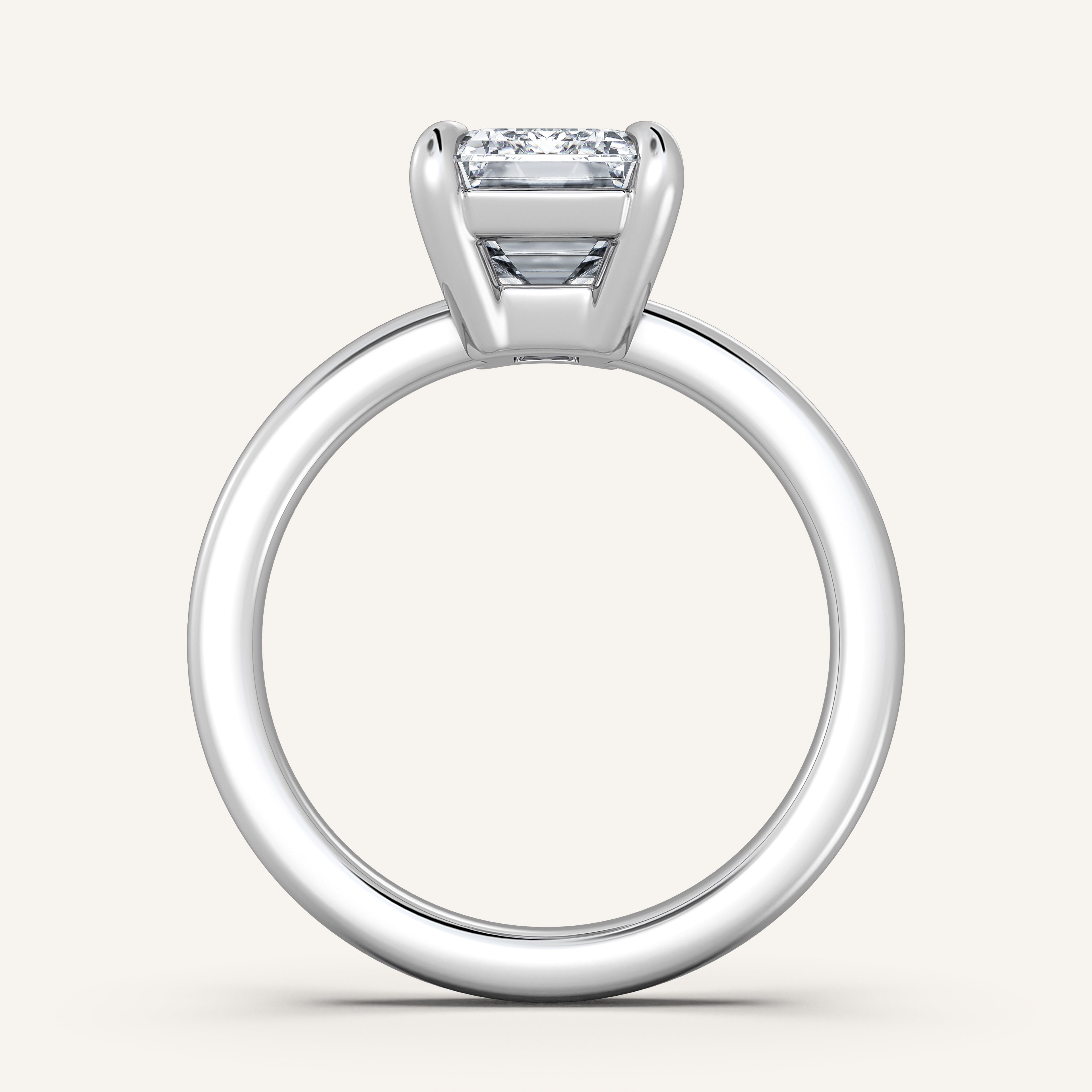 shape: Emerald | metal: White Gold, Platinum | view: 3