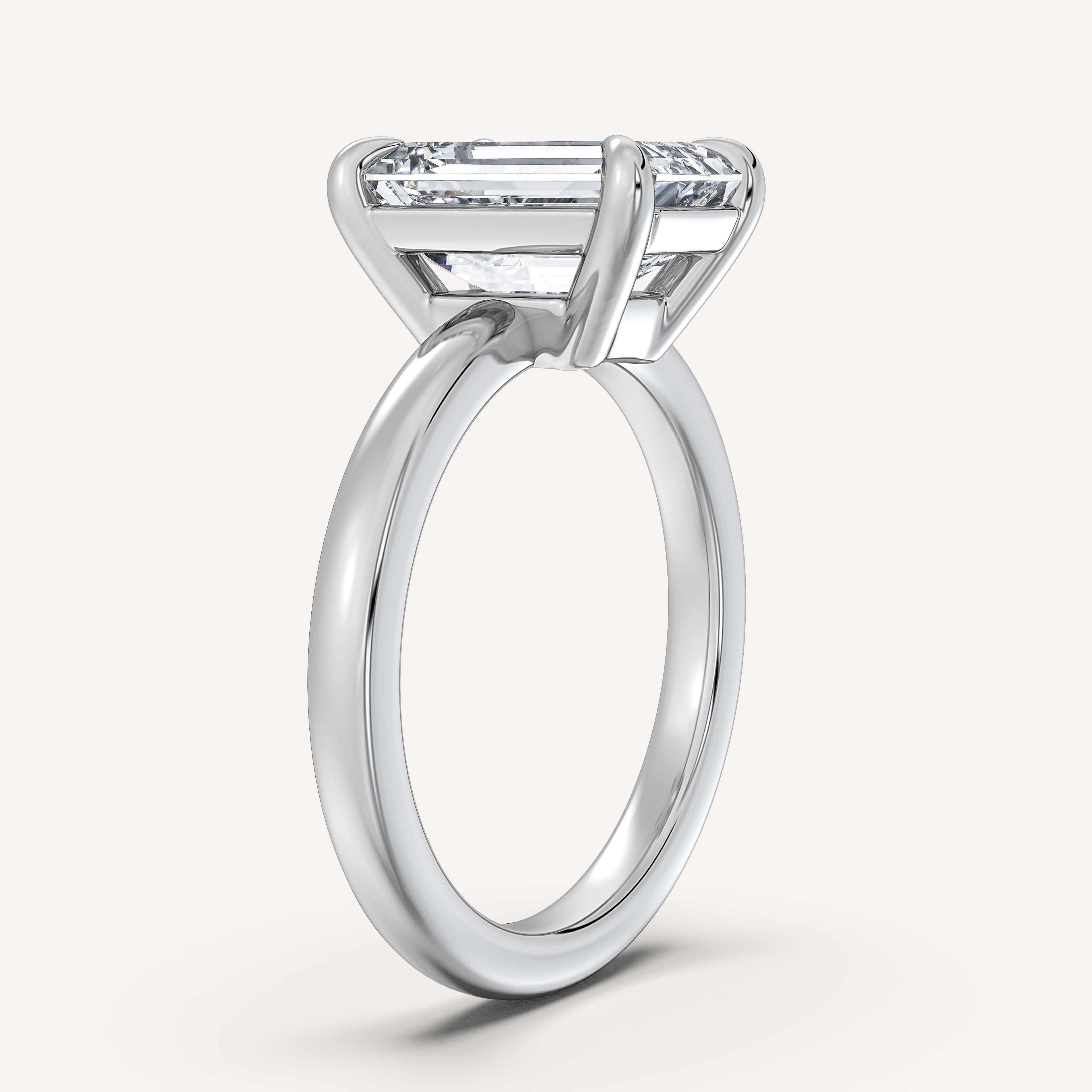shape: Emerald | metal: White Gold, Platinum | view: 2