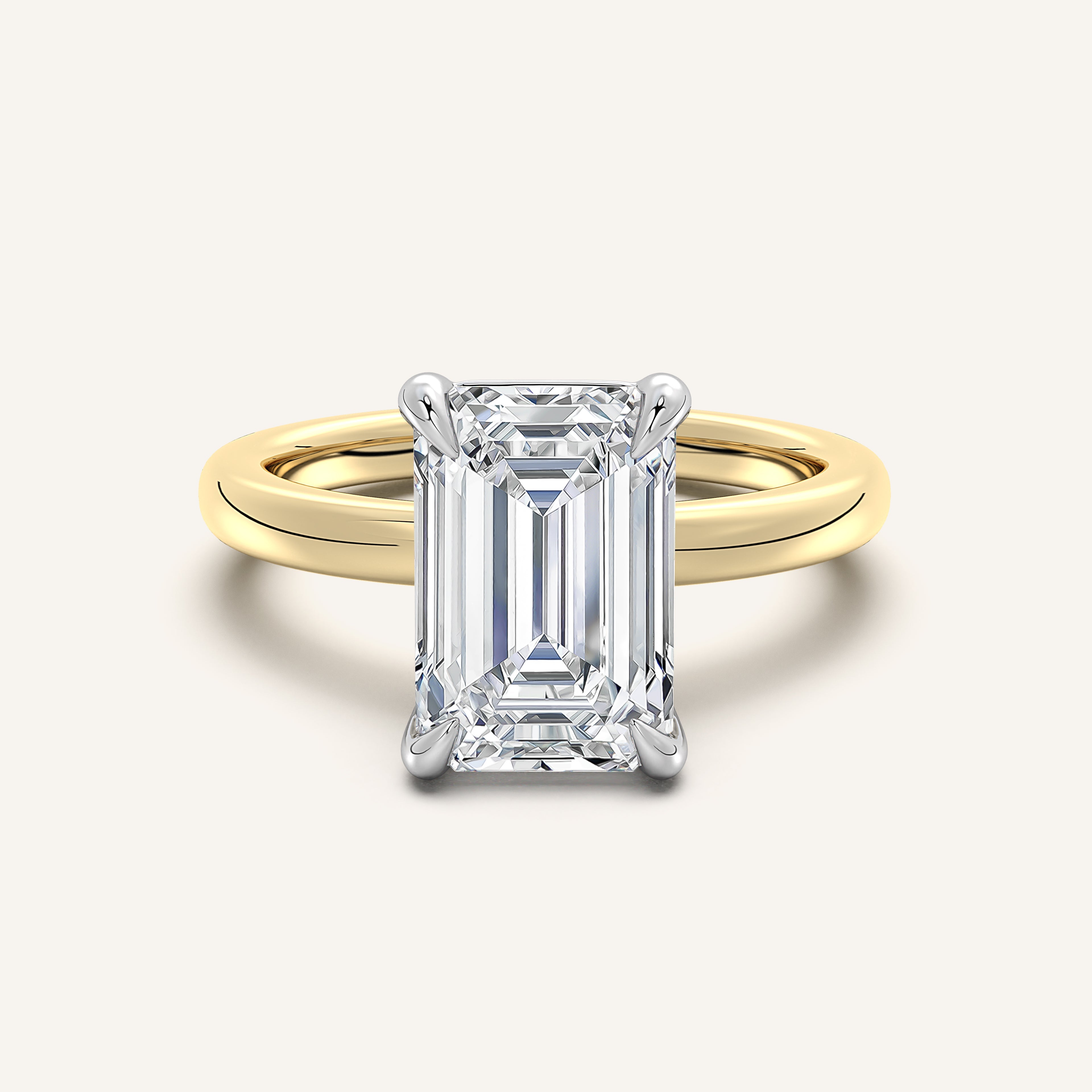 shape: Emerald | metal: Two Tone | view: 1