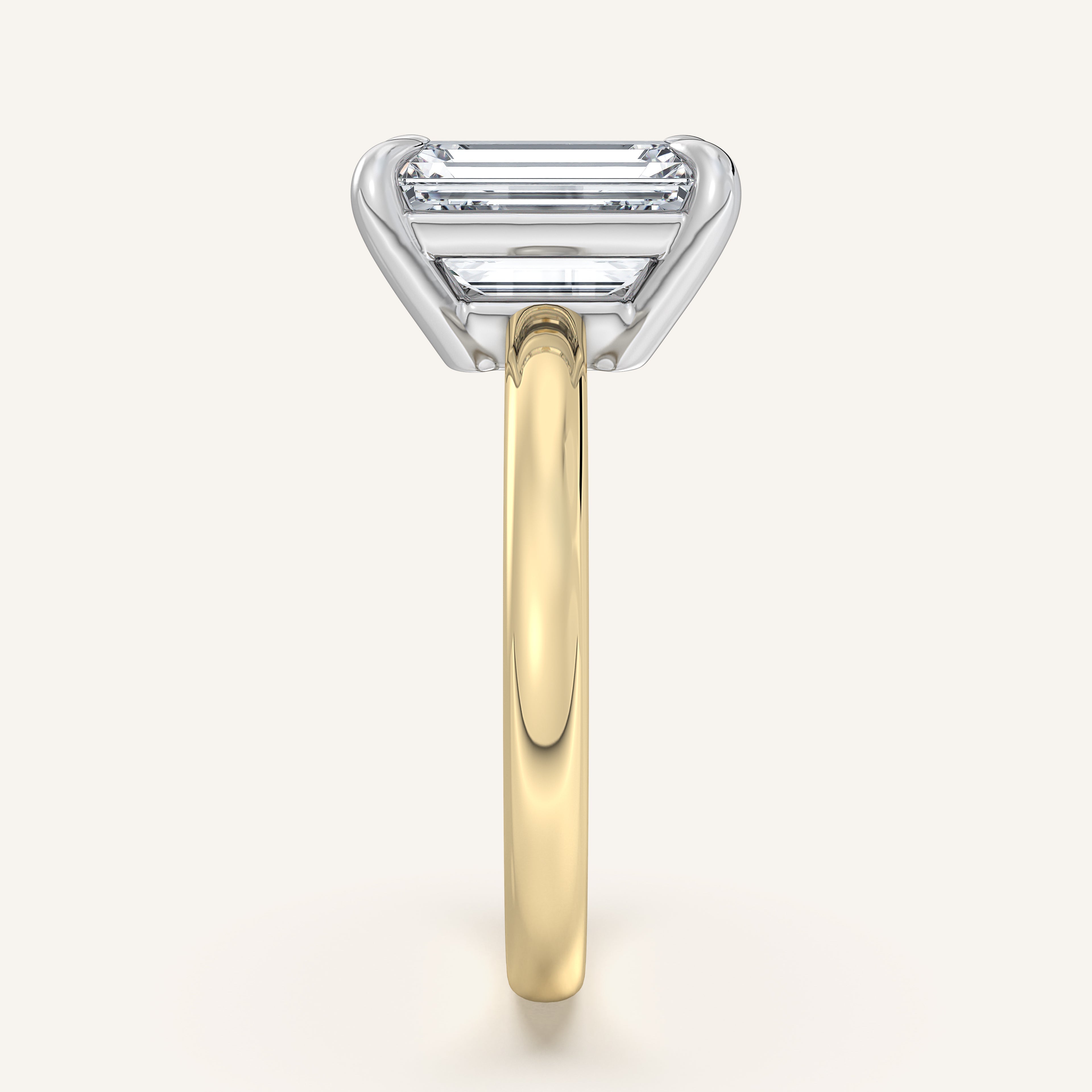 shape: Emerald | metal: Two Tone | view: 3