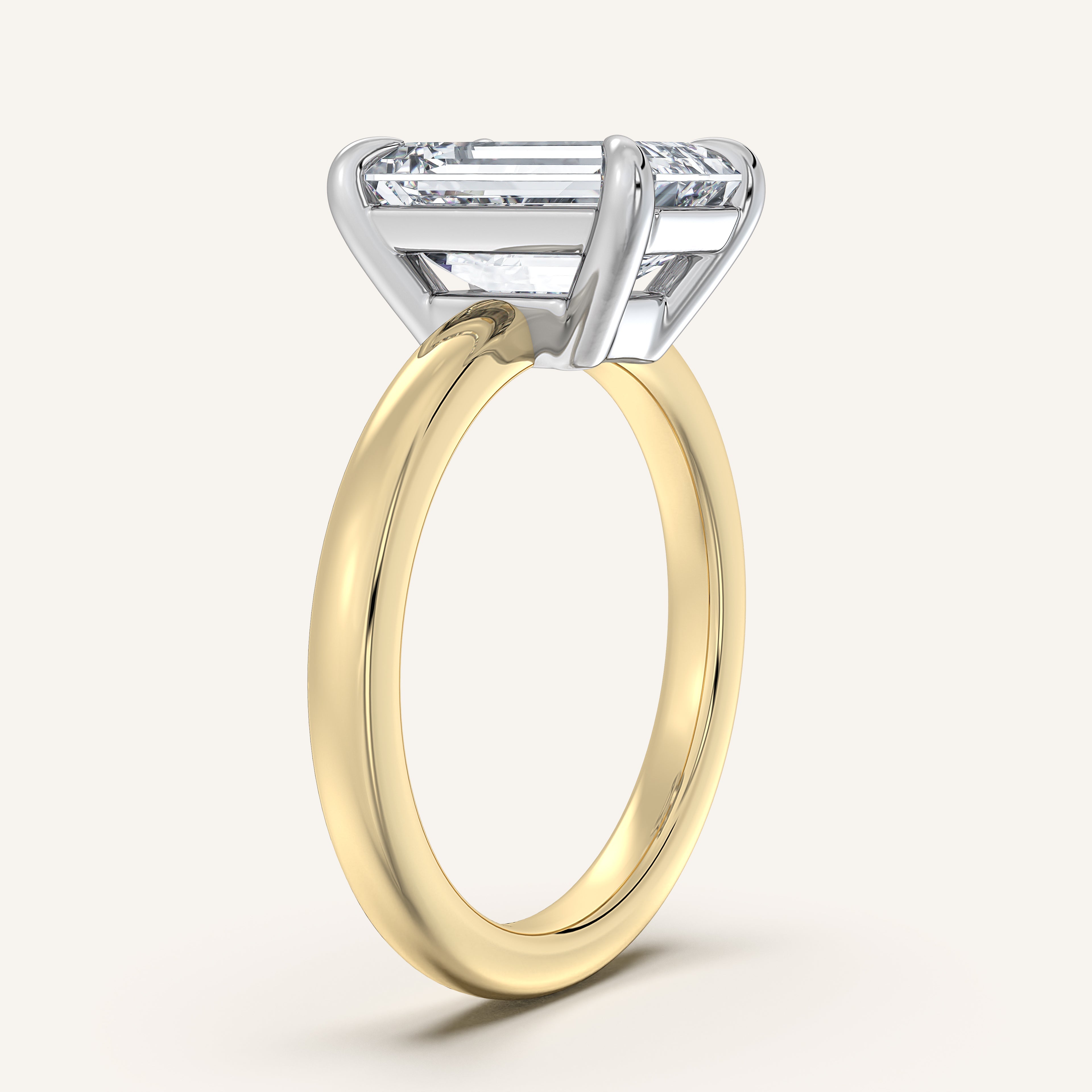 shape: Emerald | metal: Two Tone | view: 2