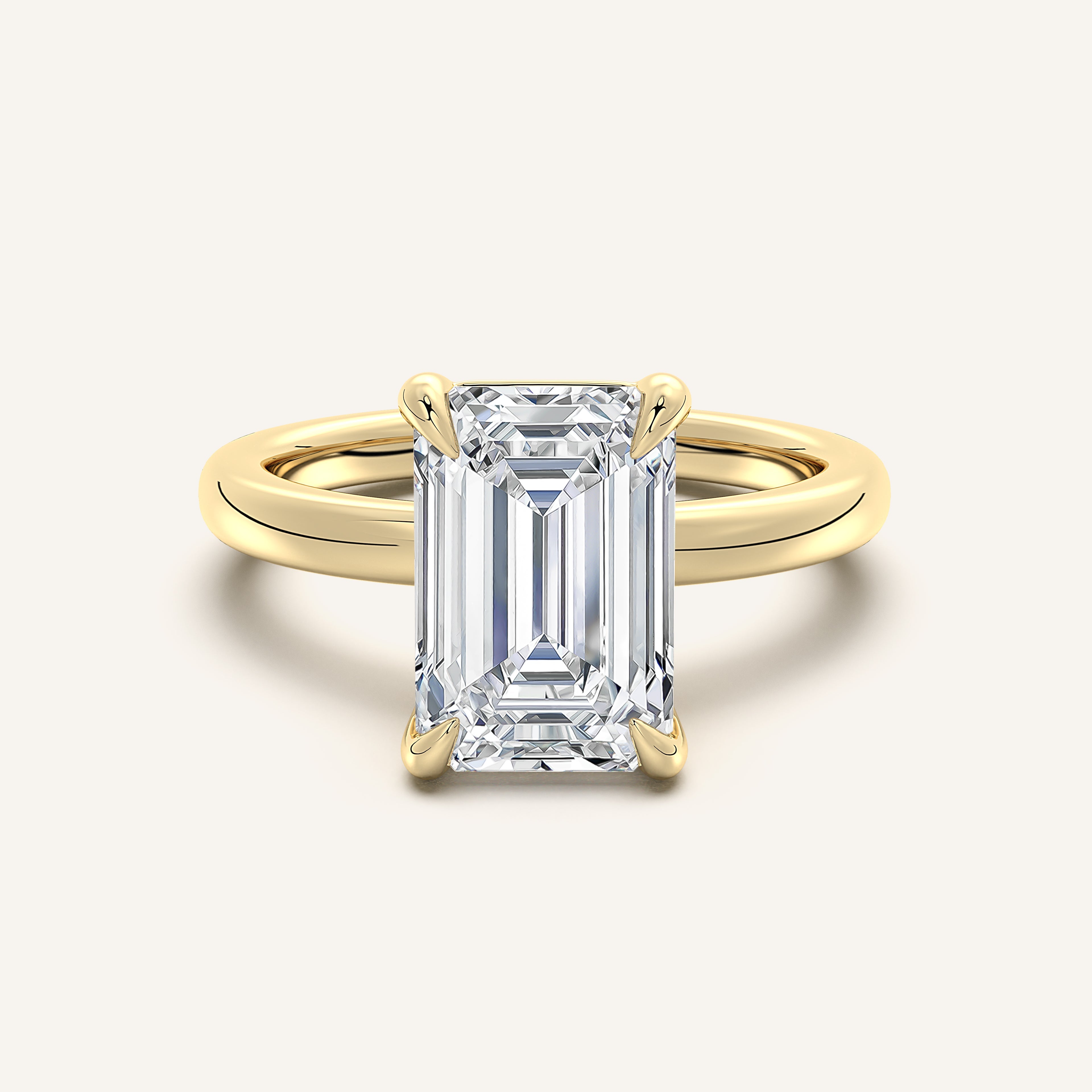 shape: Emerald | metal: Yellow Gold | view: 1