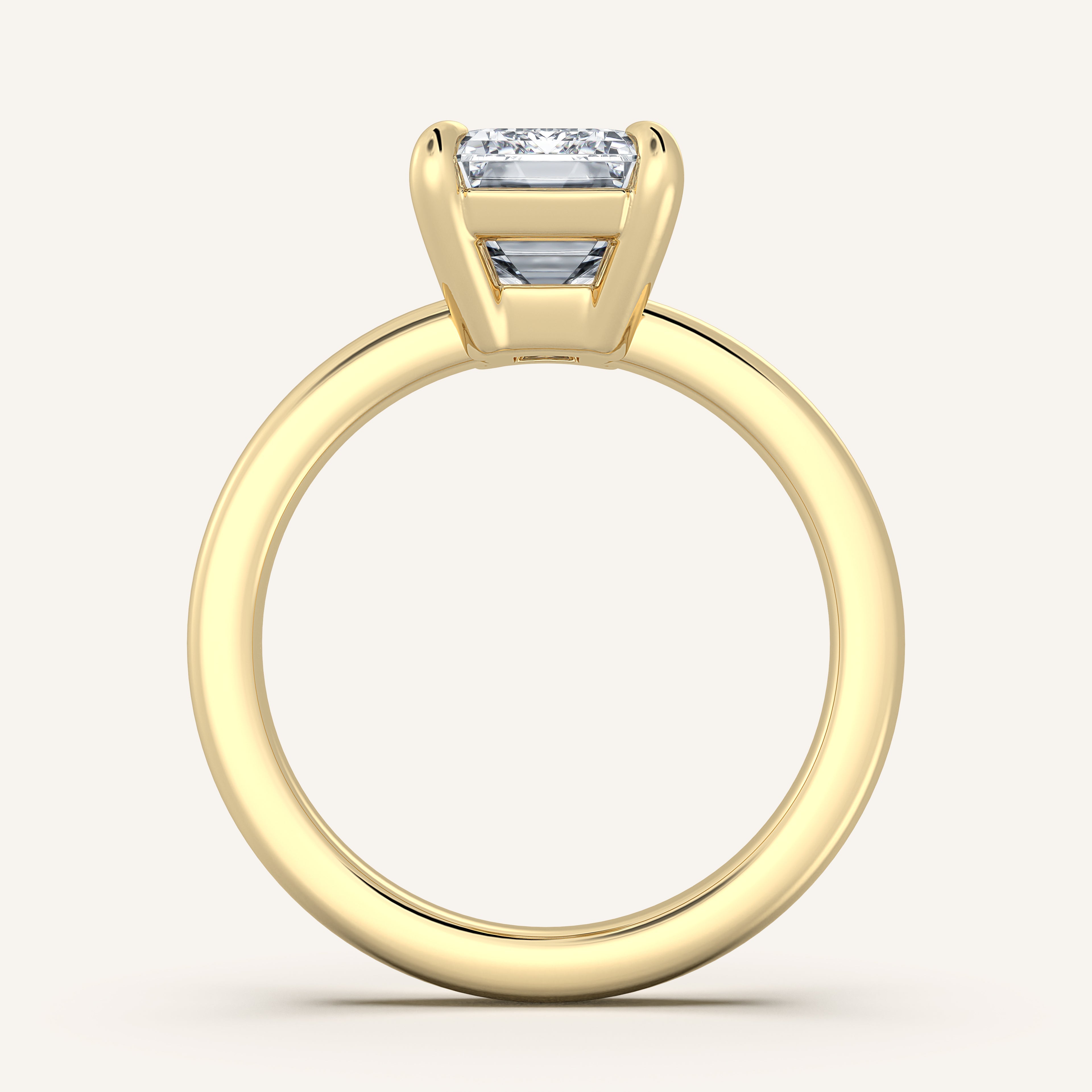 shape: Emerald | metal: Yellow Gold | view: 3