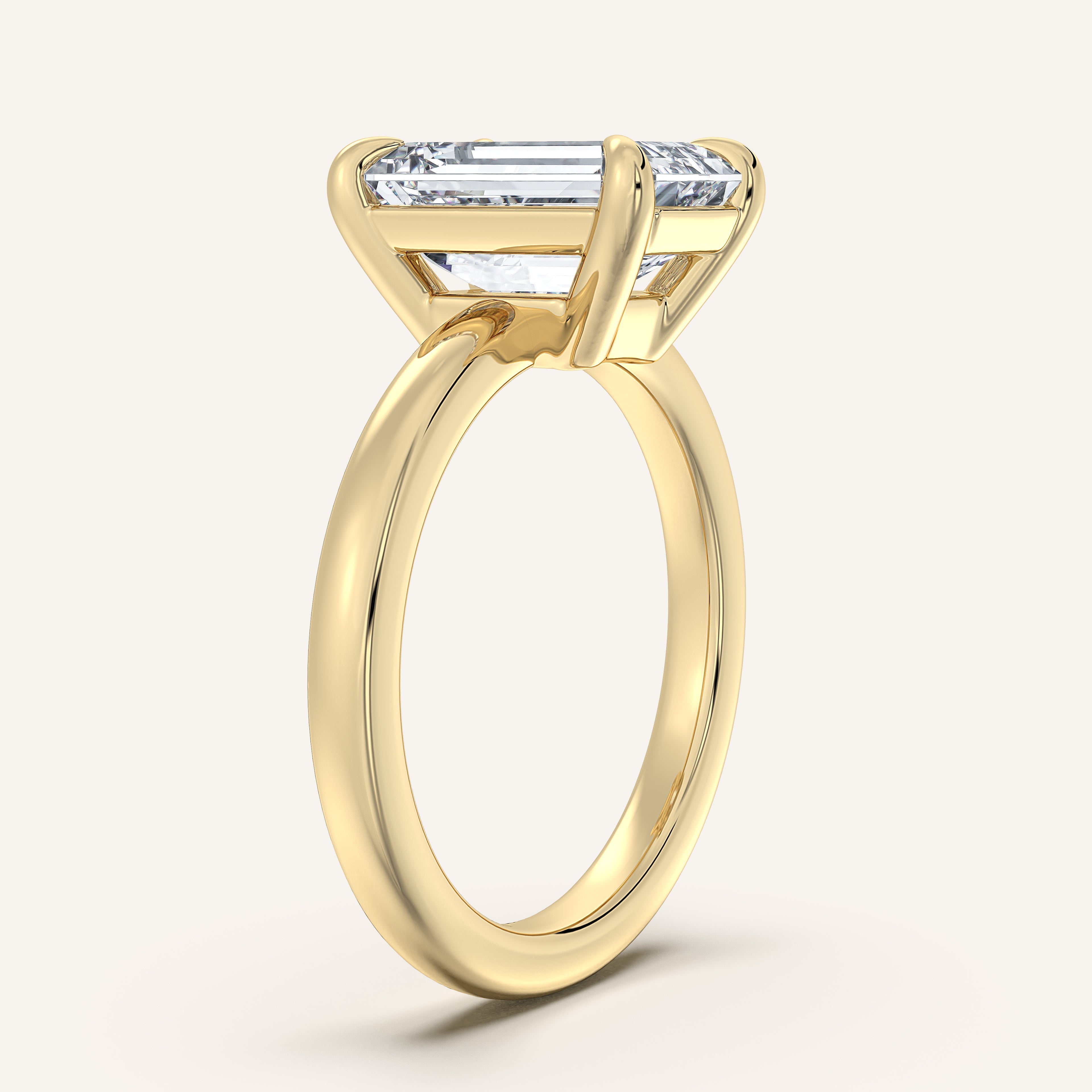 shape: Emerald | metal: Yellow Gold | view: 2