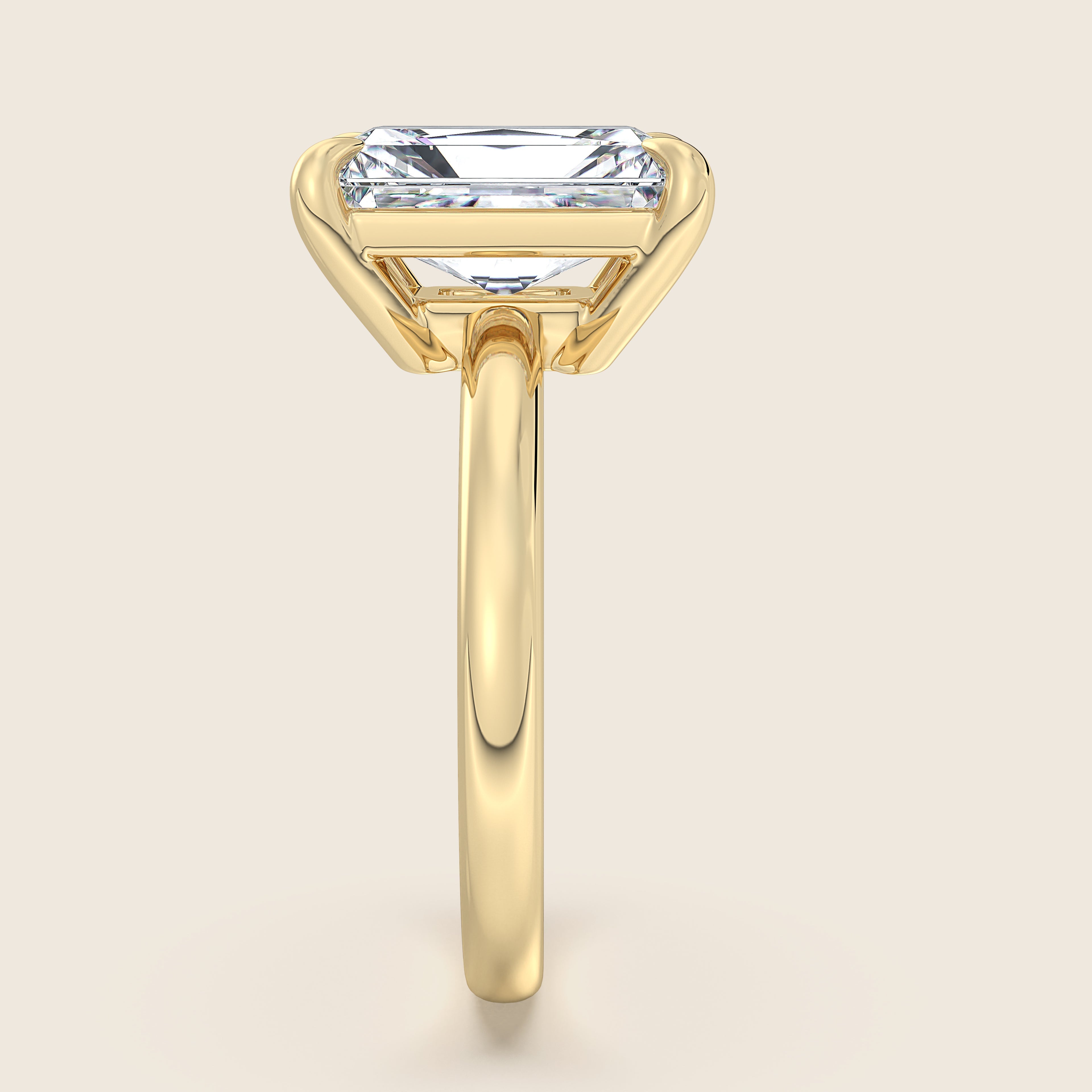 shape: Radiant | metal: Yellow Gold | view: 4