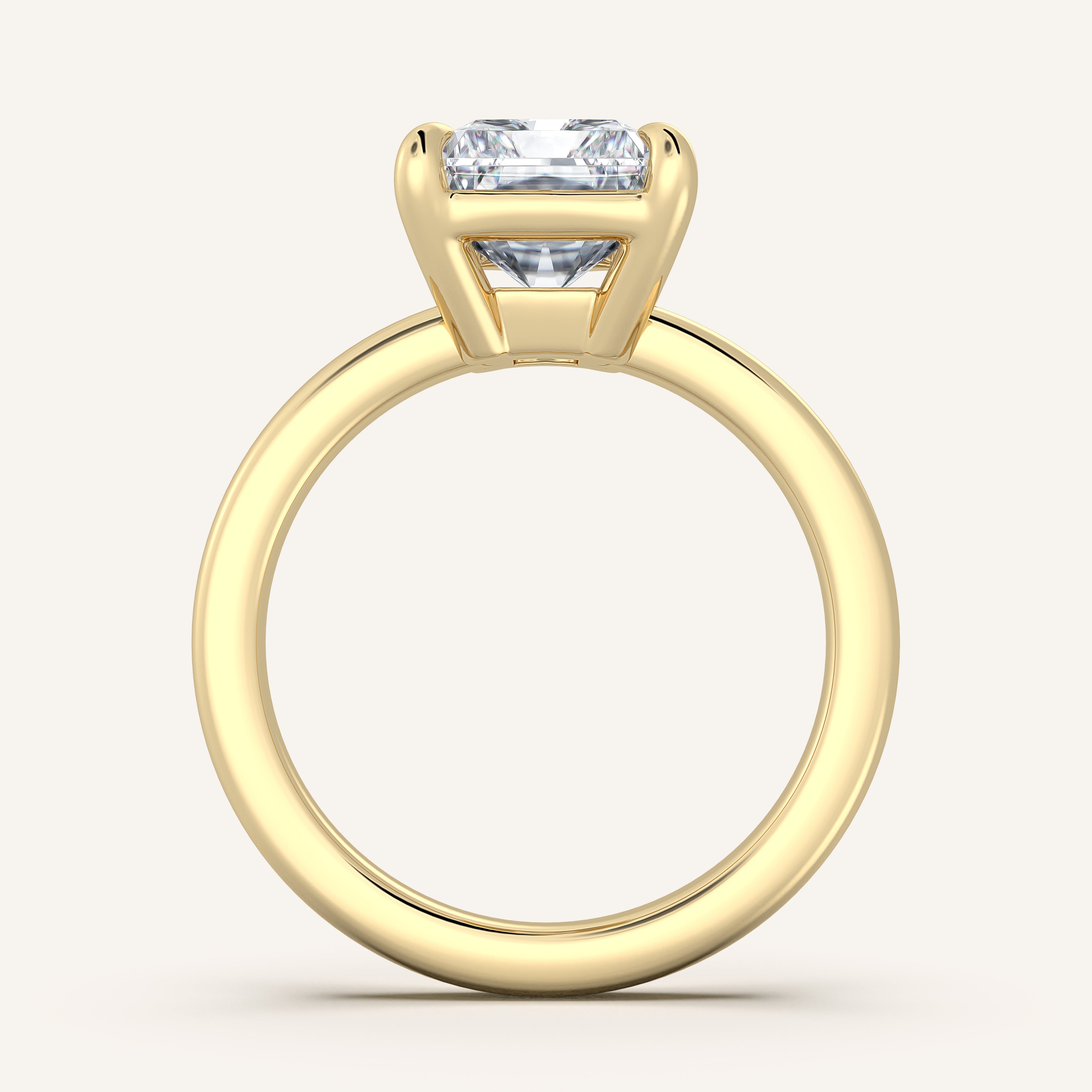 shape: Radiant | metal: Yellow Gold | view: 3