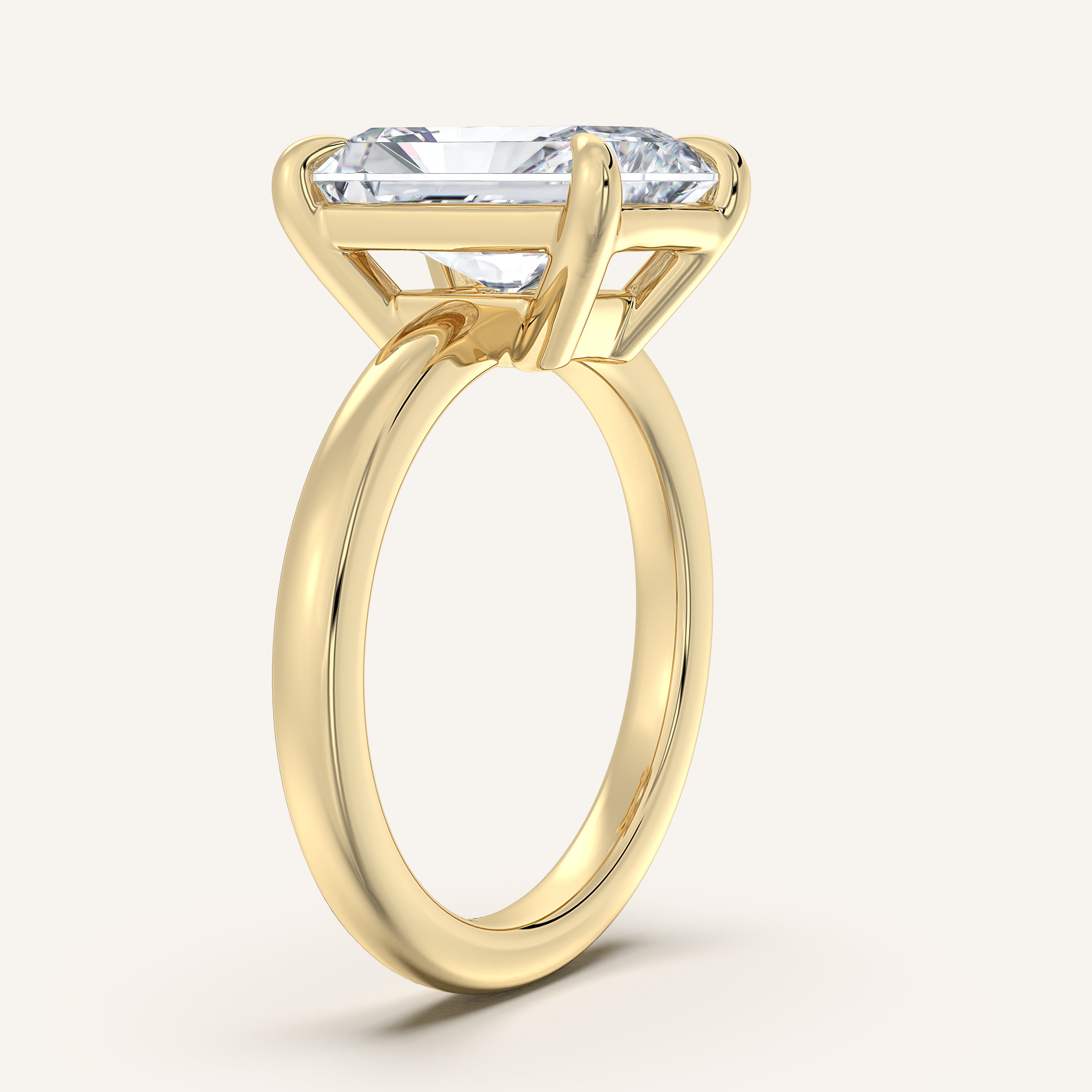 shape: Radiant | metal: Yellow Gold | view: 2