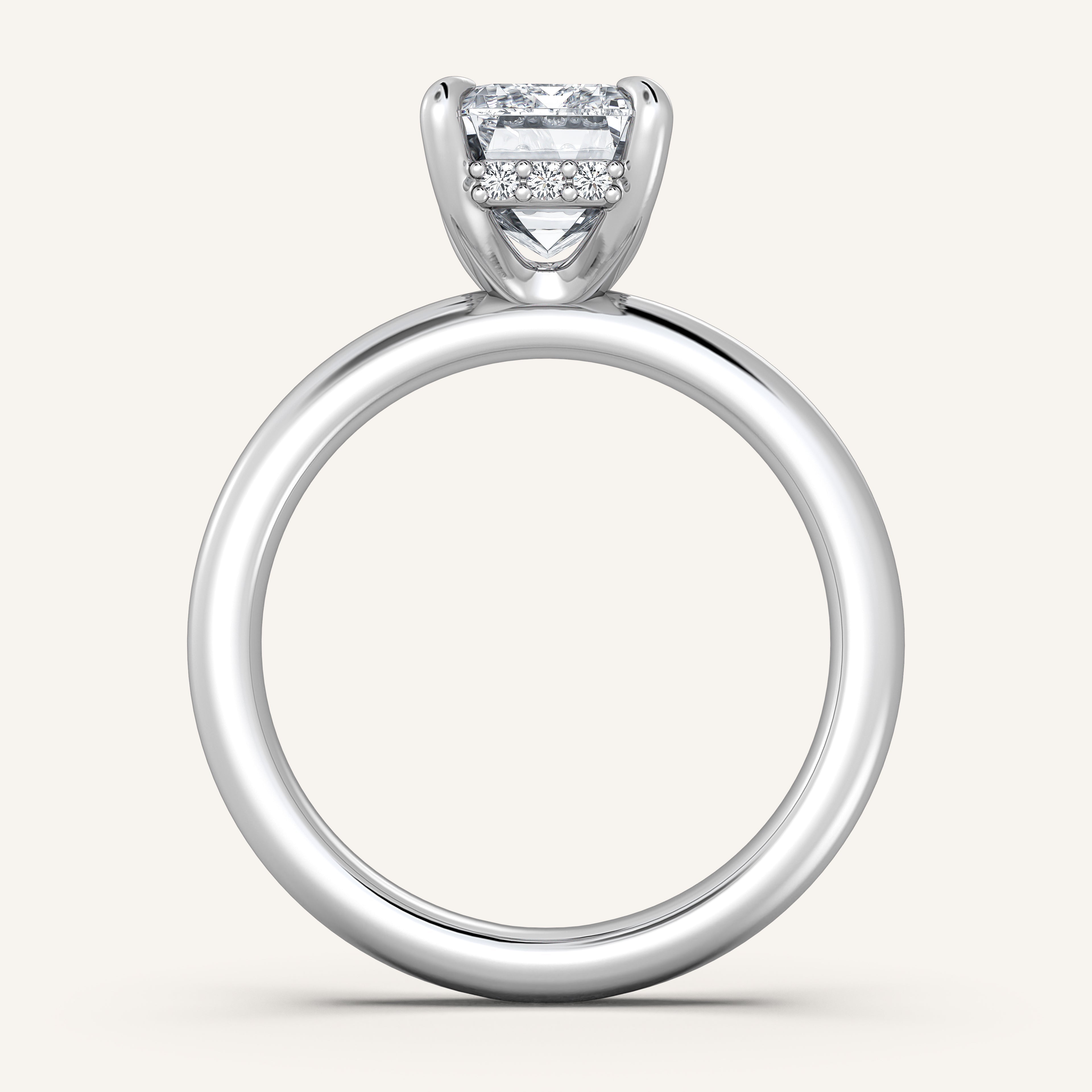 shape: Emerald | metal: White Gold, Platinum | view: 3