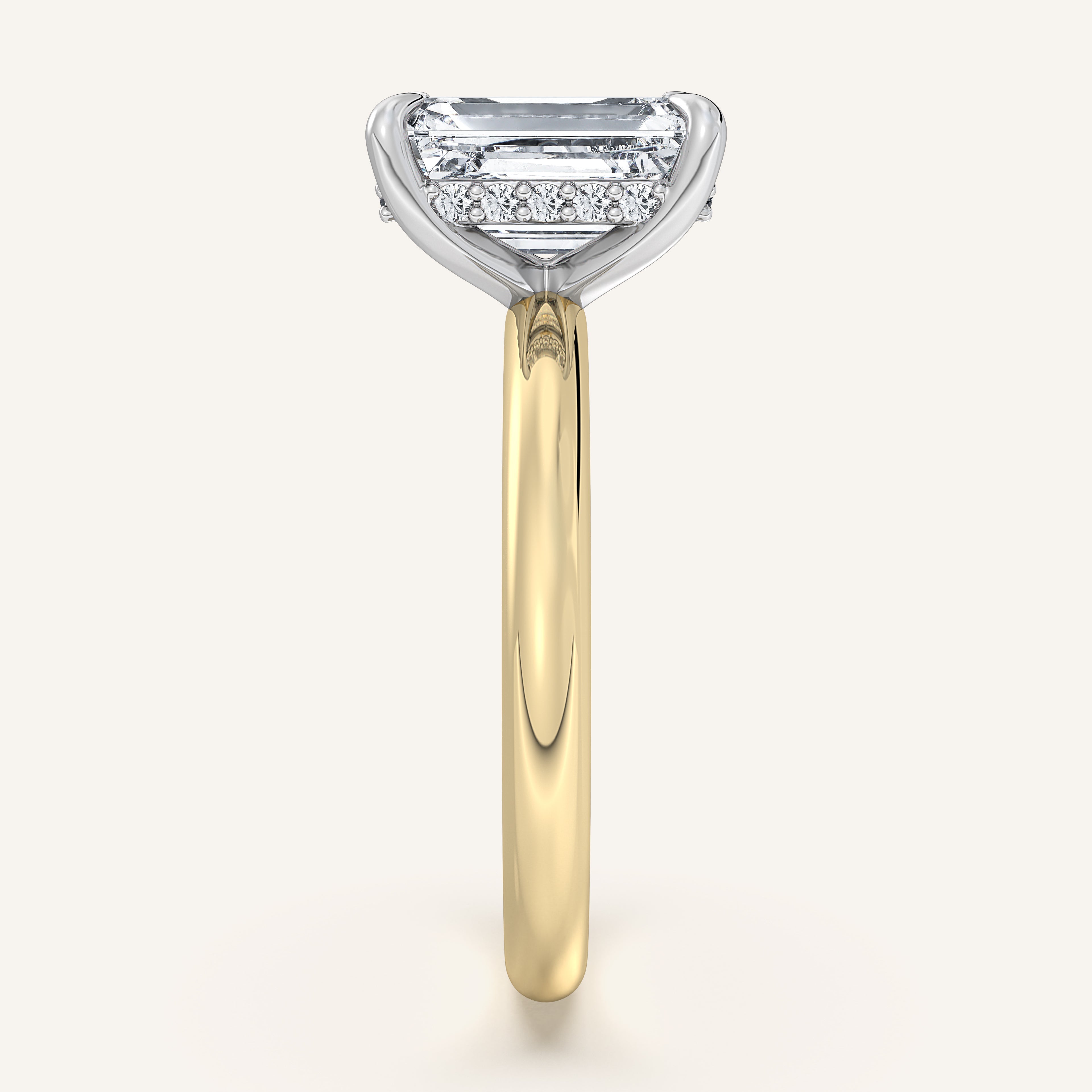 shape: Emerald | metal: Two Tone | view: 4