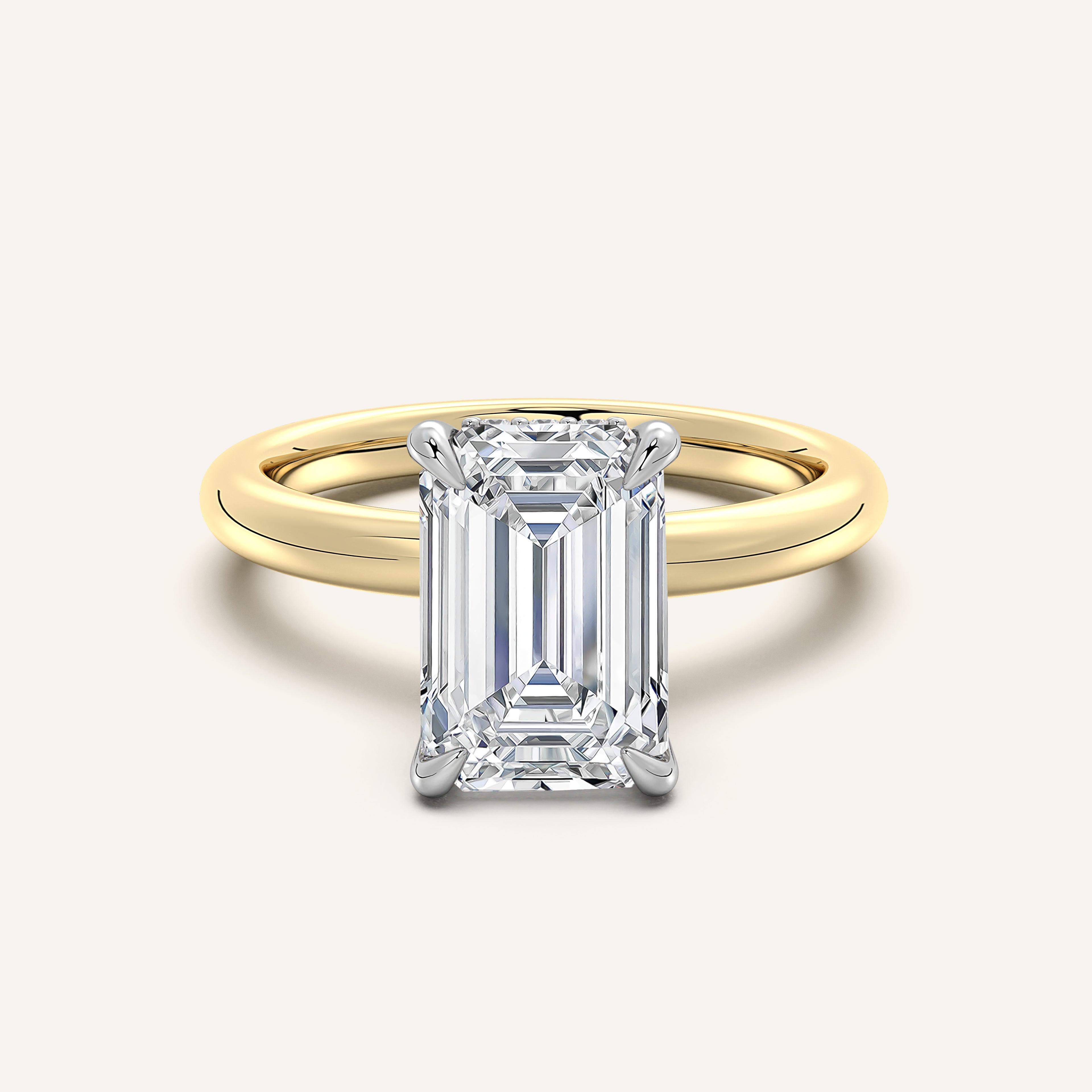 shape: Emerald | metal: Two Tone | view: 1