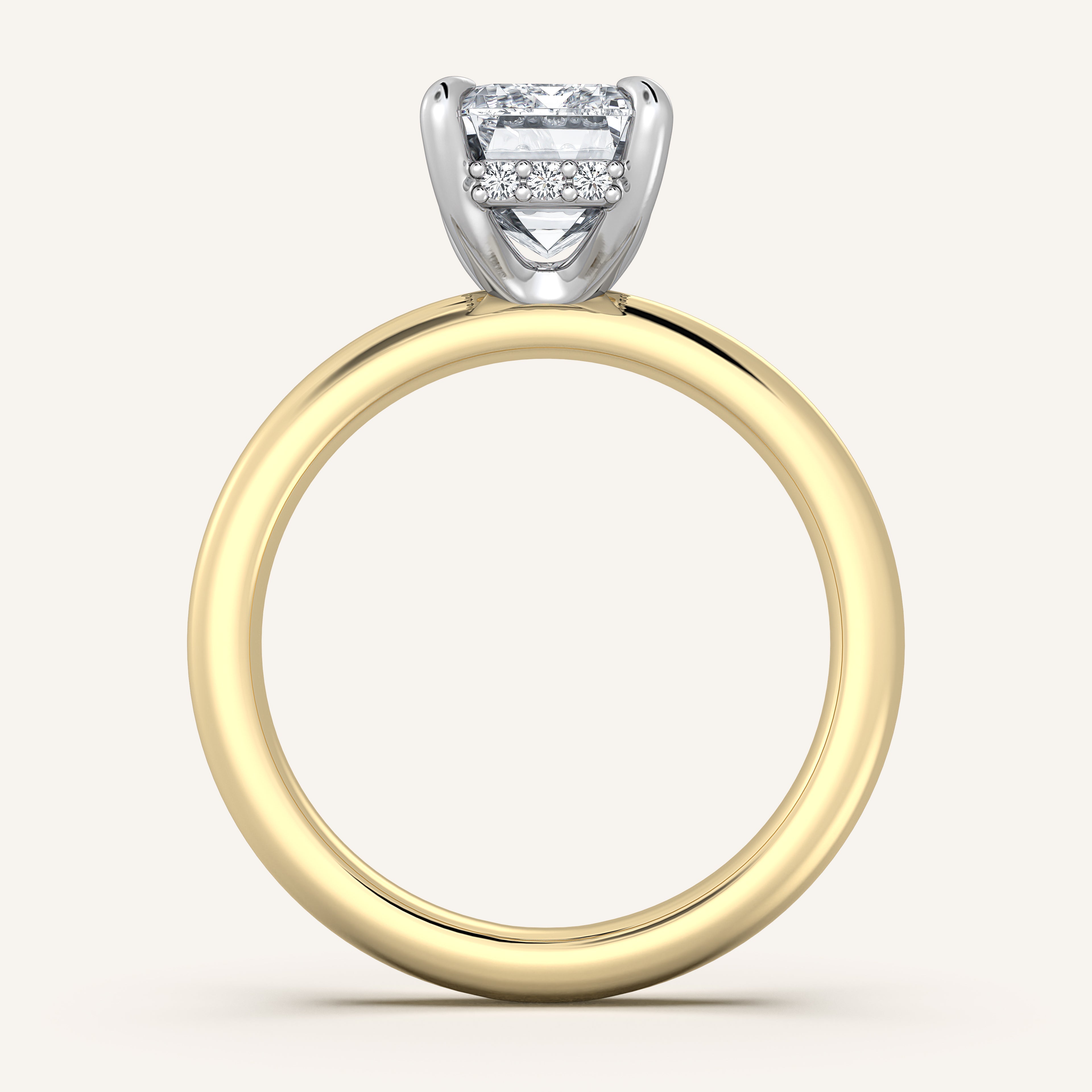 shape: Emerald | metal: Two Tone | view: 3