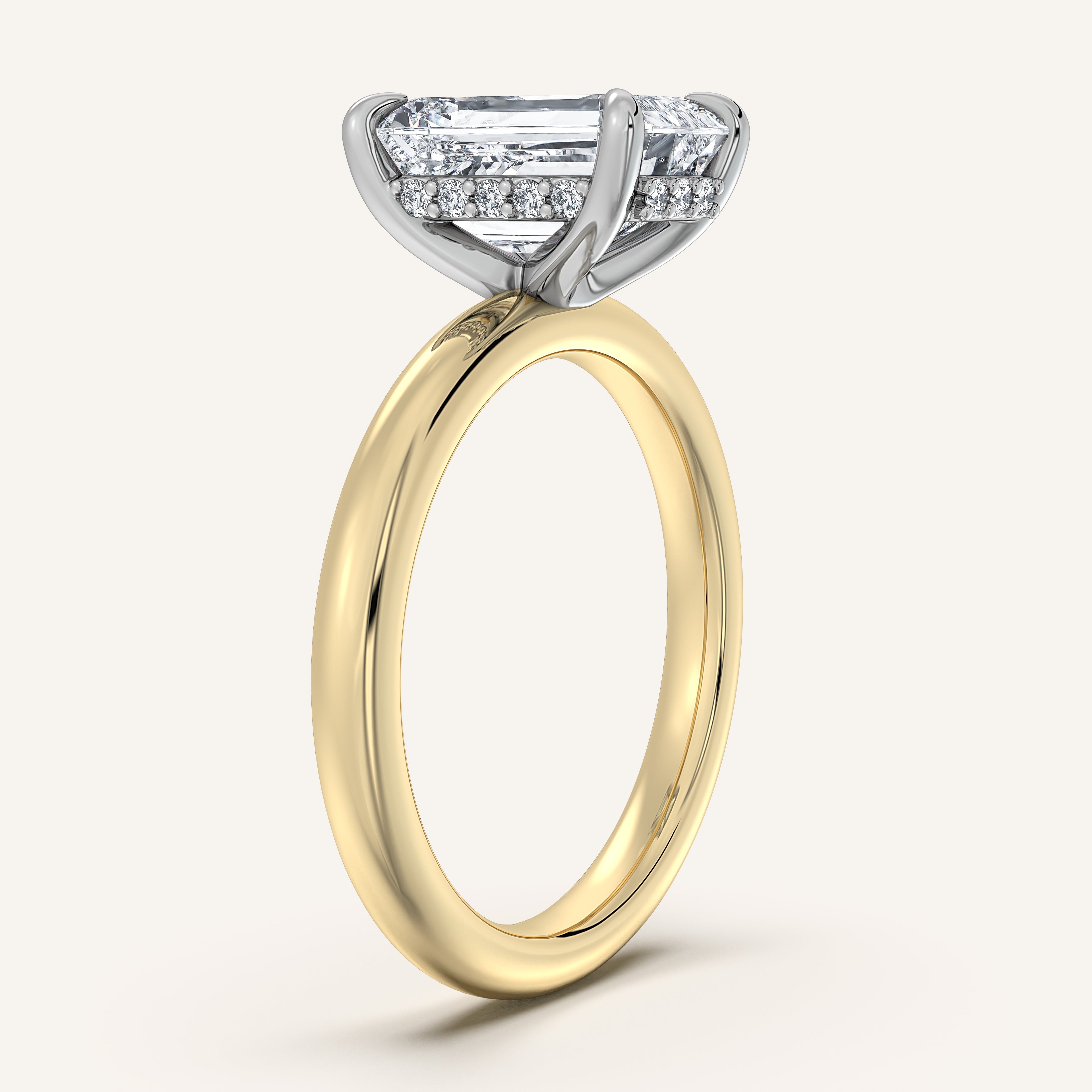 shape: Emerald | metal: Two Tone | view: 2