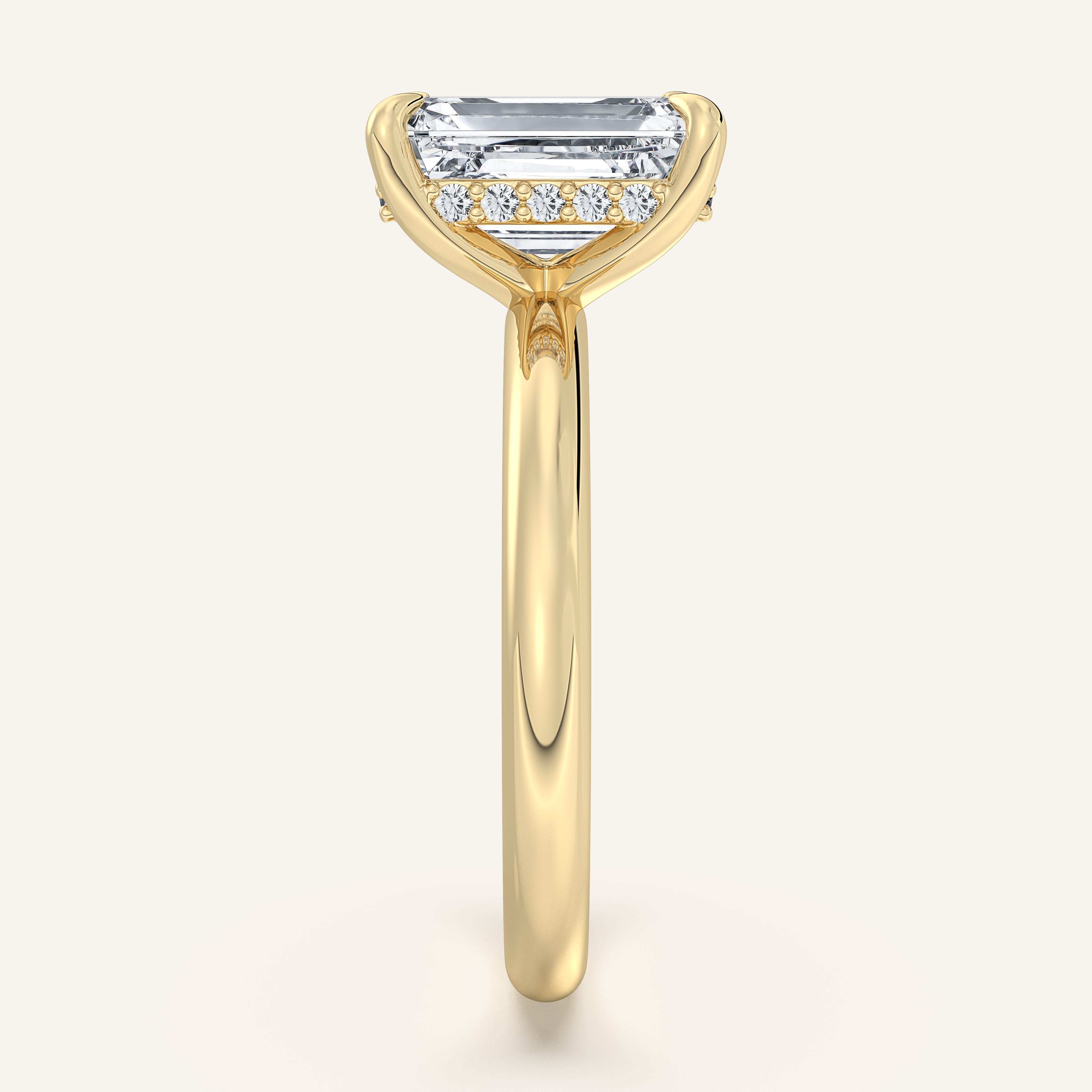 shape: Emerald | metal: Yellow Gold | view: 4