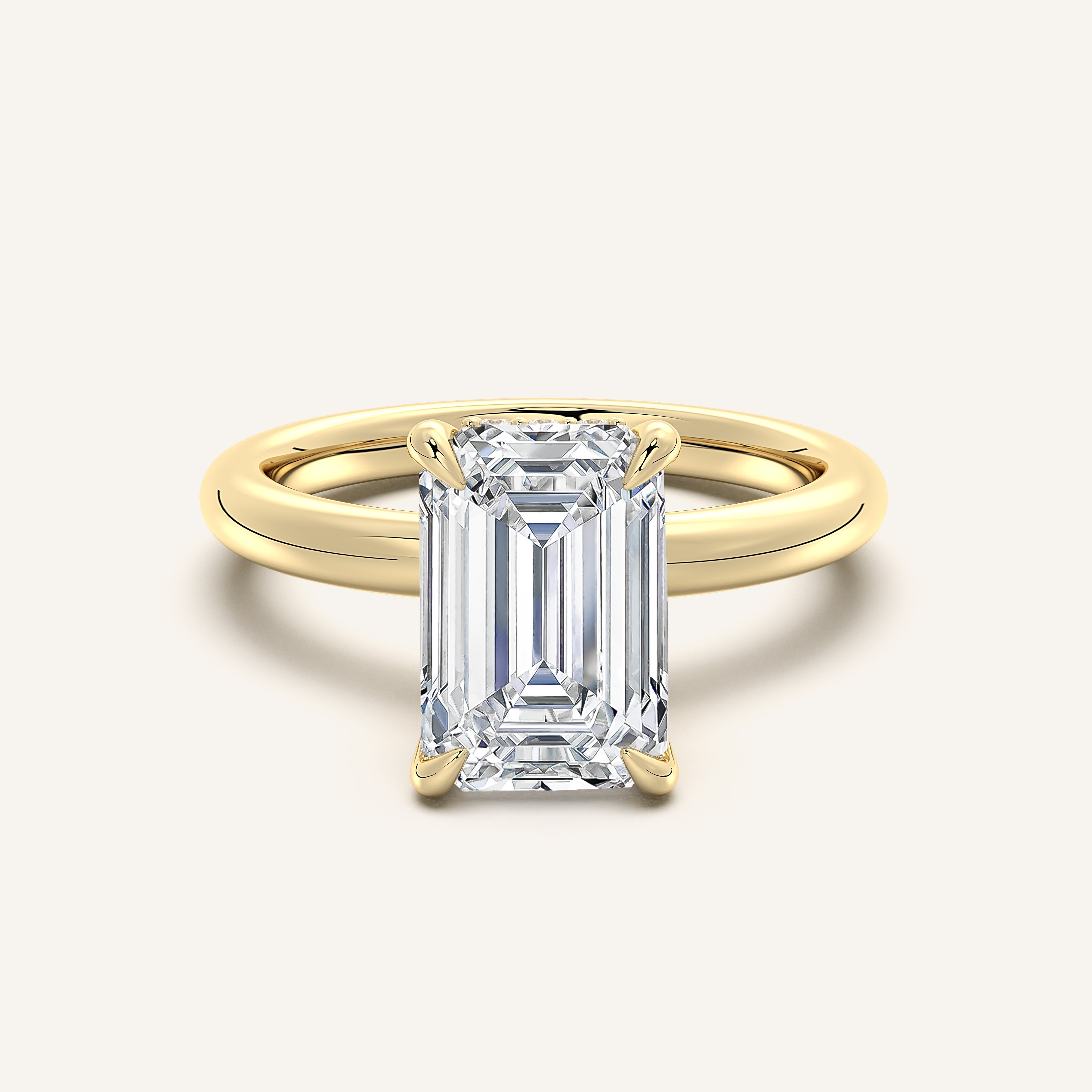 shape: Emerald | metal: Yellow Gold | view: 1